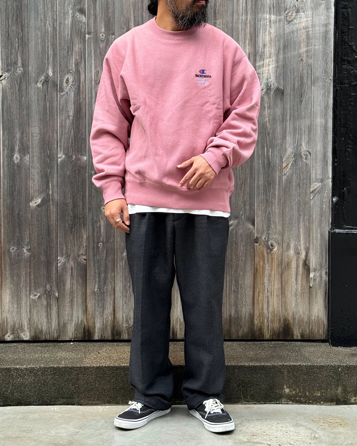 WACKO MARIA × Champion / REVERSE WEAVE CREW NECK SWEAT SHIRT (26FW-WMC-CP04)