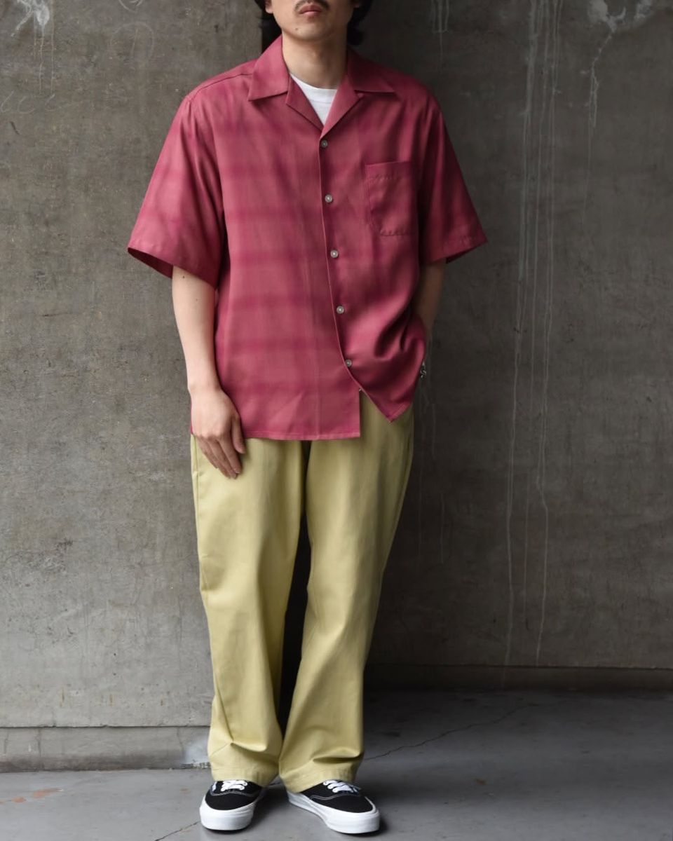 WACKO MARIA / OMBRE CHECK OPEN COLLAR SHIRT S/S -TYPE-3- (25SS-WMS-OC20)
