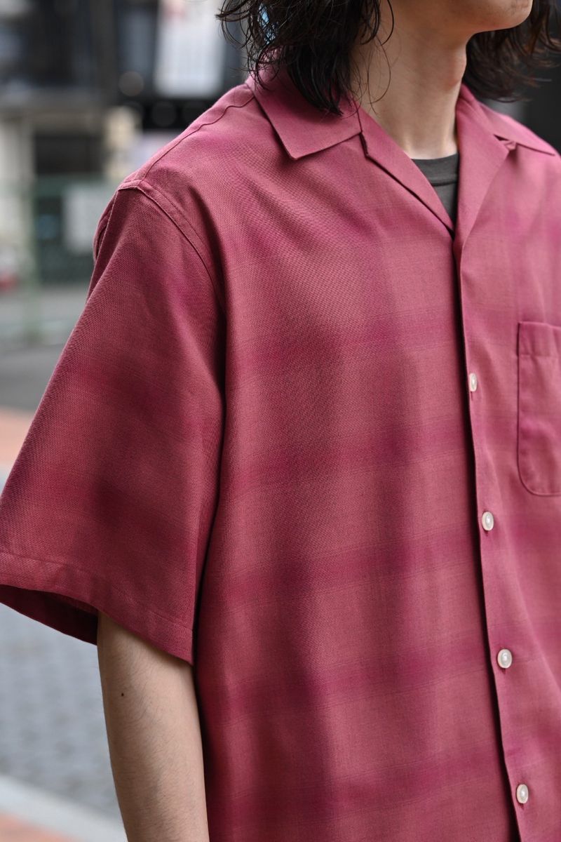 WACKO MARIA / OMBRE CHECK OPEN COLLAR SHIRT S/S -TYPE-3- (25SS-WMS-OC20)