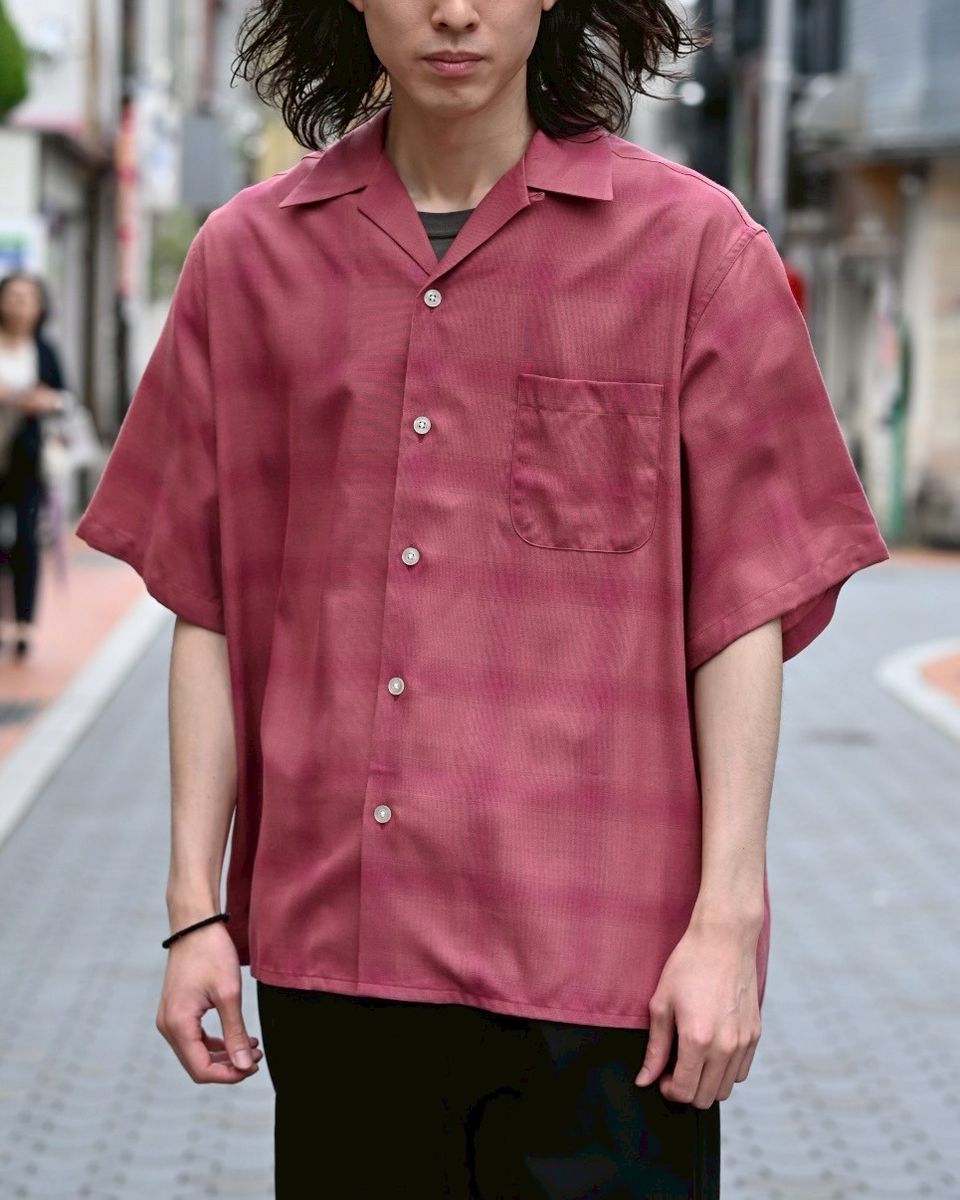 WACKO MARIA / OMBRE CHECK OPEN COLLAR SHIRT S/S -TYPE-3- (25SS-WMS-OC20)