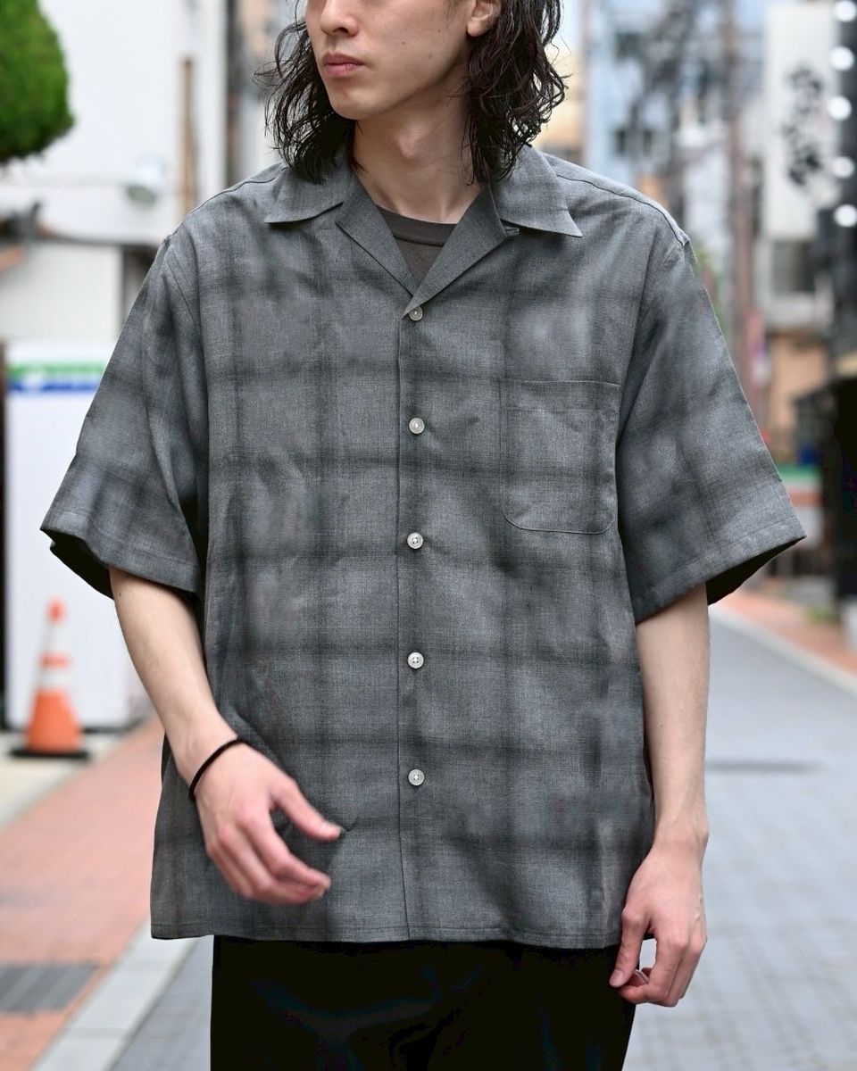 WACKO MARIA / OMBRE CHECK OPEN COLLAR SHIRT S/S -TYPE-3- (25SS-WMS-OC20)