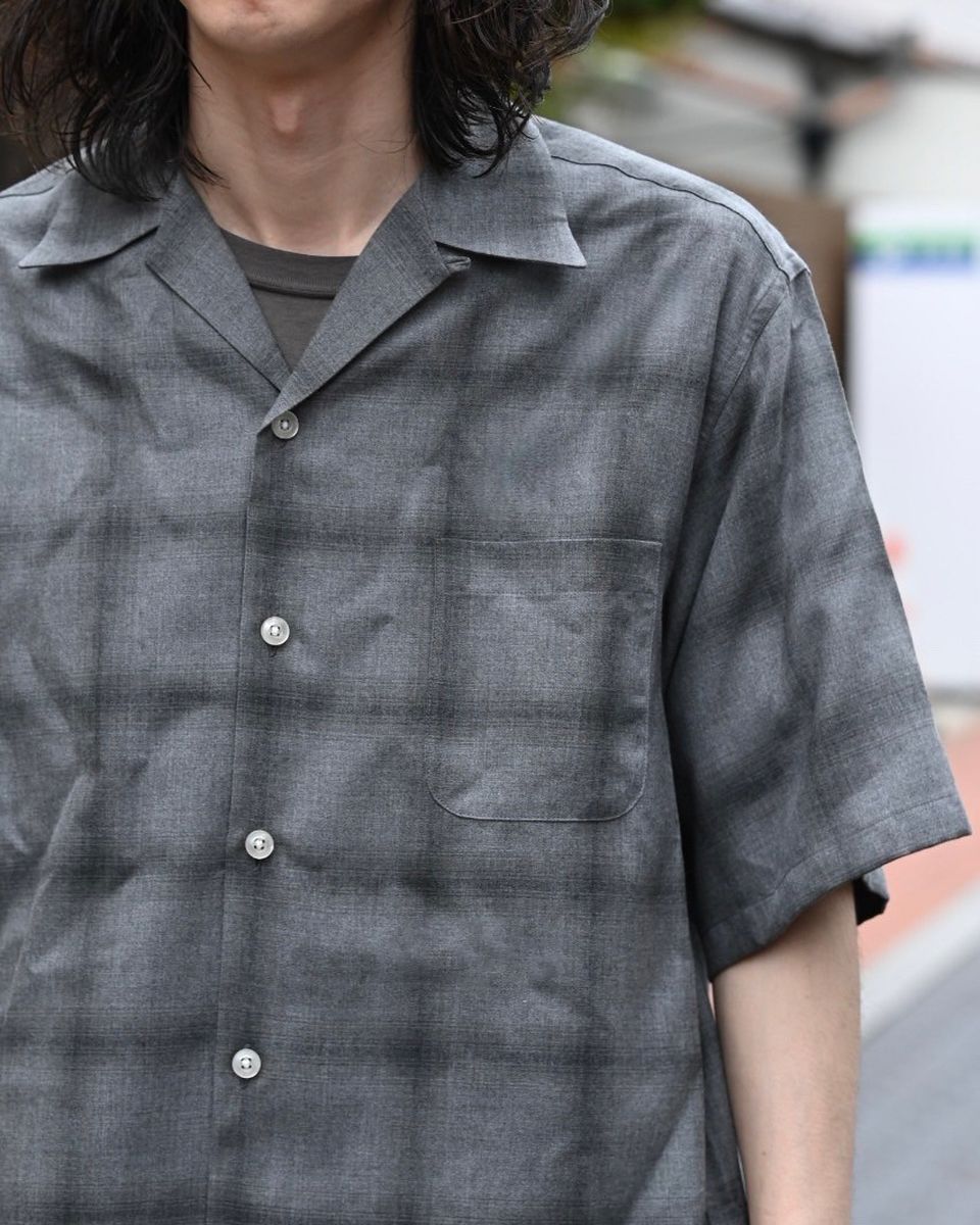 WACKO MARIA / OMBRE CHECK OPEN COLLAR SHIRT S/S -TYPE-3- (25SS-WMS-OC20)