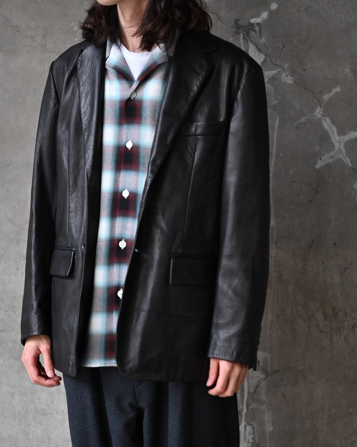 WACKO MARIA / OMBRE CHECK OPEN COLLAR SHIRT L/S -type3- (26FW-WMS-OC06)