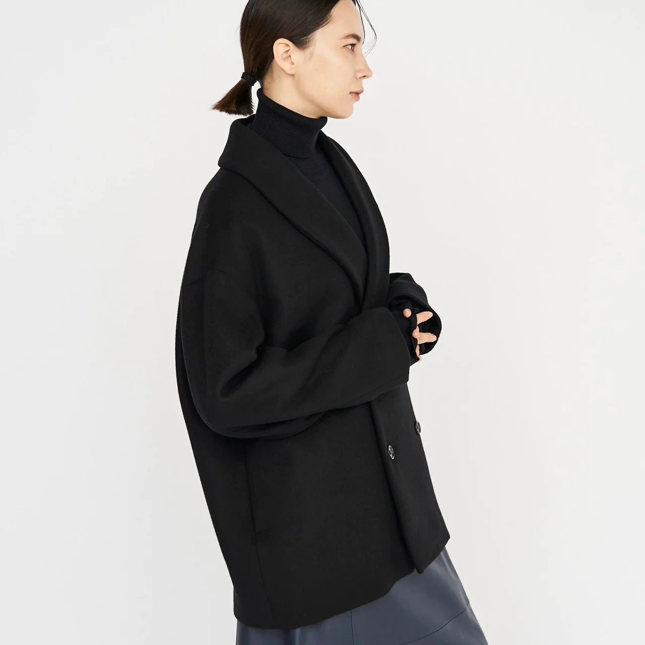 Graphpaper / Light Melton Shawl Collar Coat (WOMEN)