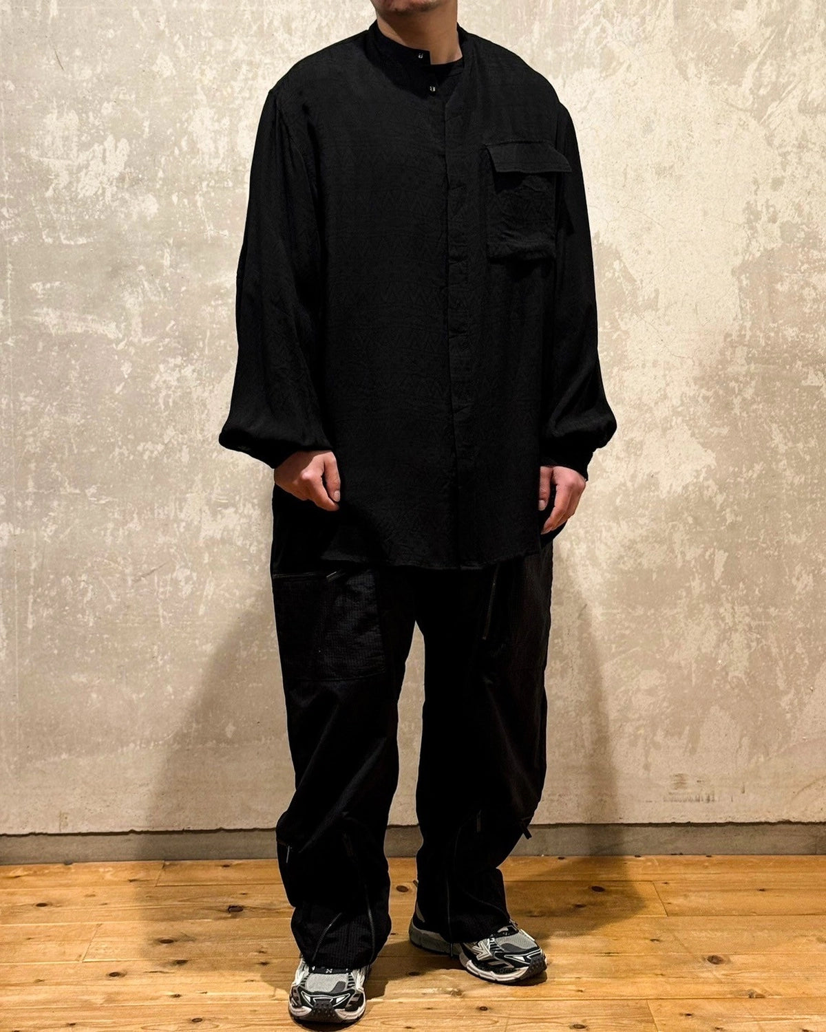 White Mountaineering / JACQUARD WIDE GUSSET SLEEVE LONG SHIRT (WM2571102)