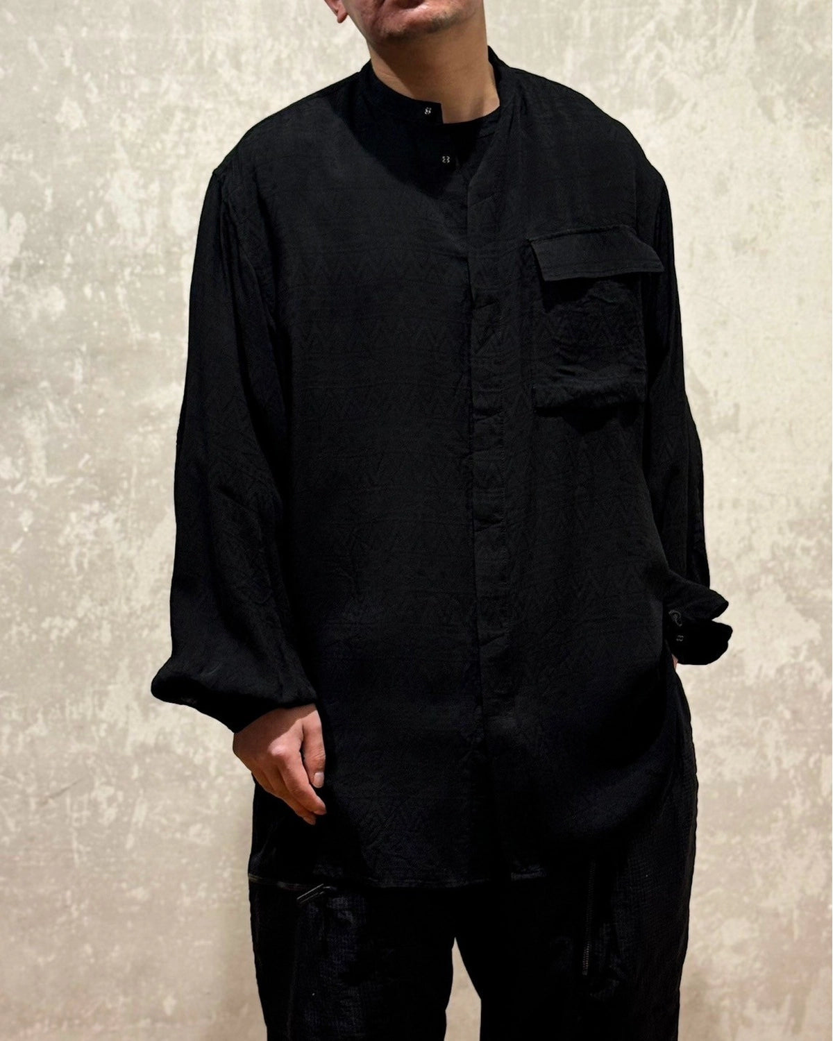 White Mountaineering / JACQUARD WIDE GUSSET SLEEVE LONG SHIRT (WM2571102)