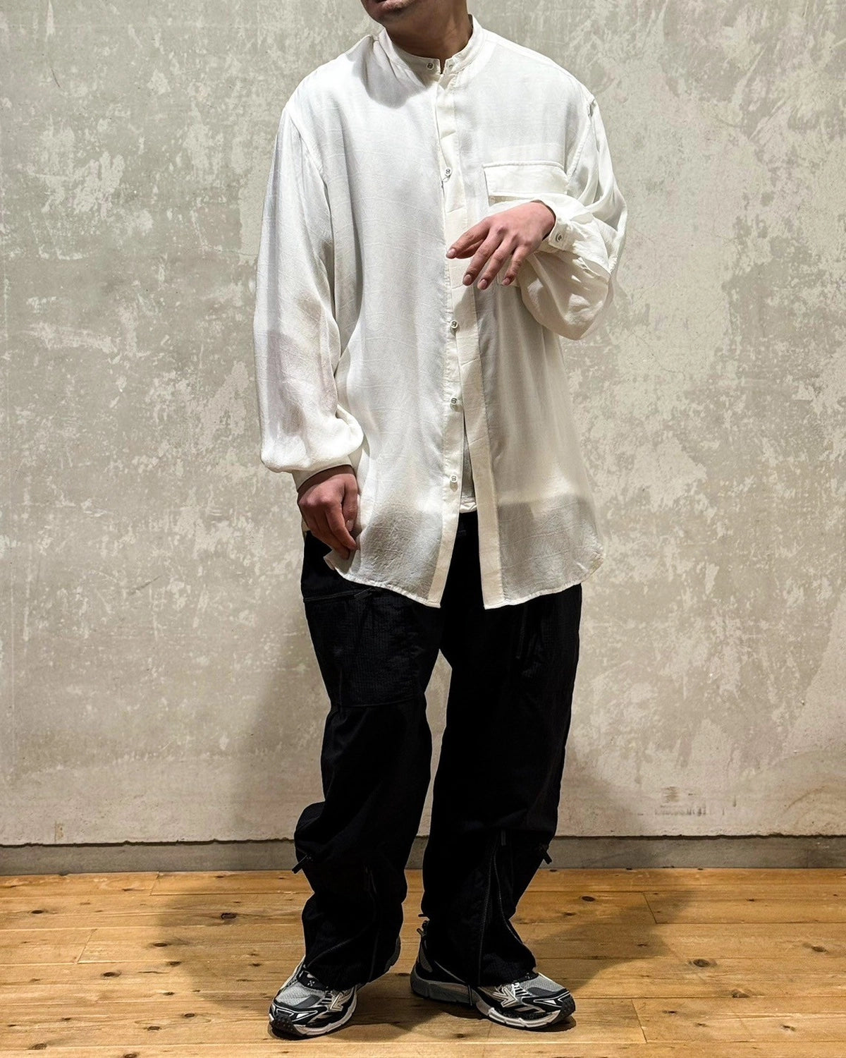 White Mountaineering / JACQUARD WIDE GUSSET SLEEVE LONG SHIRT (WM2571102)