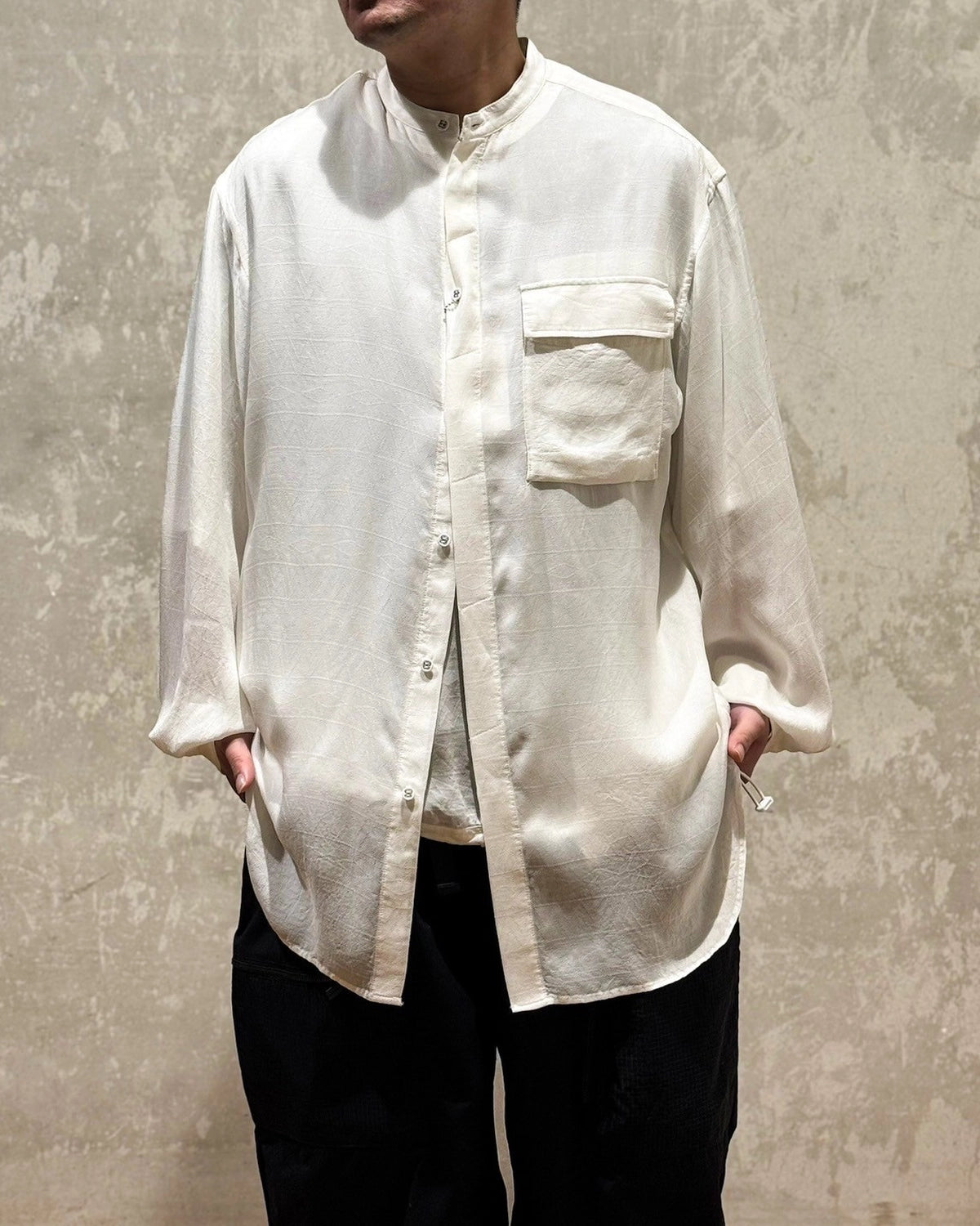 White Mountaineering / JACQUARD WIDE GUSSET SLEEVE LONG SHIRT (WM2571102)