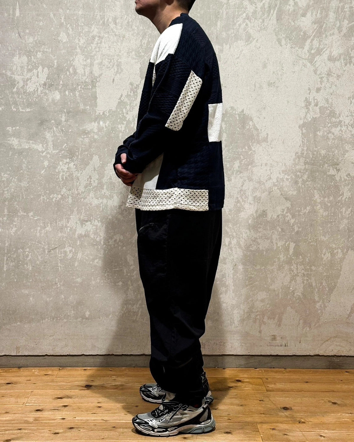 White Mountaineering / PATCHWORK LONG SLEEVE T-SHIRT (WM2571531)