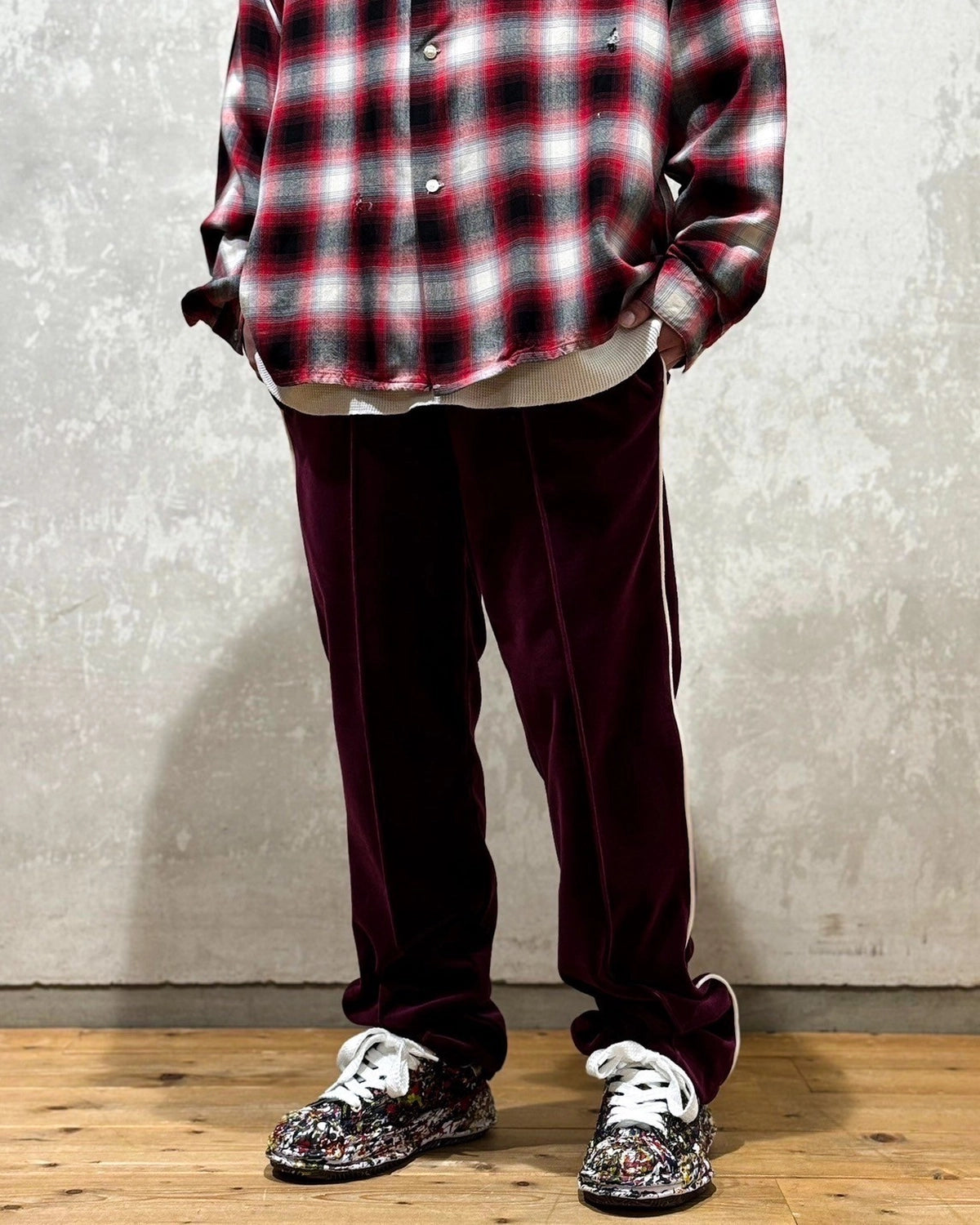 ©︎SAINT Mxxxxxx × LASTMAN / LM_TRACK PANTS -VELOUR (SM-HR8-0000-C36)