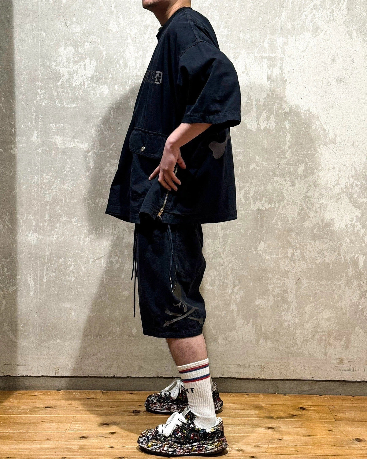 mastermind JAPAN / MJ DISTERSSED SS PULLOVER DENIM SHIRT (MJ25E14-SH024)