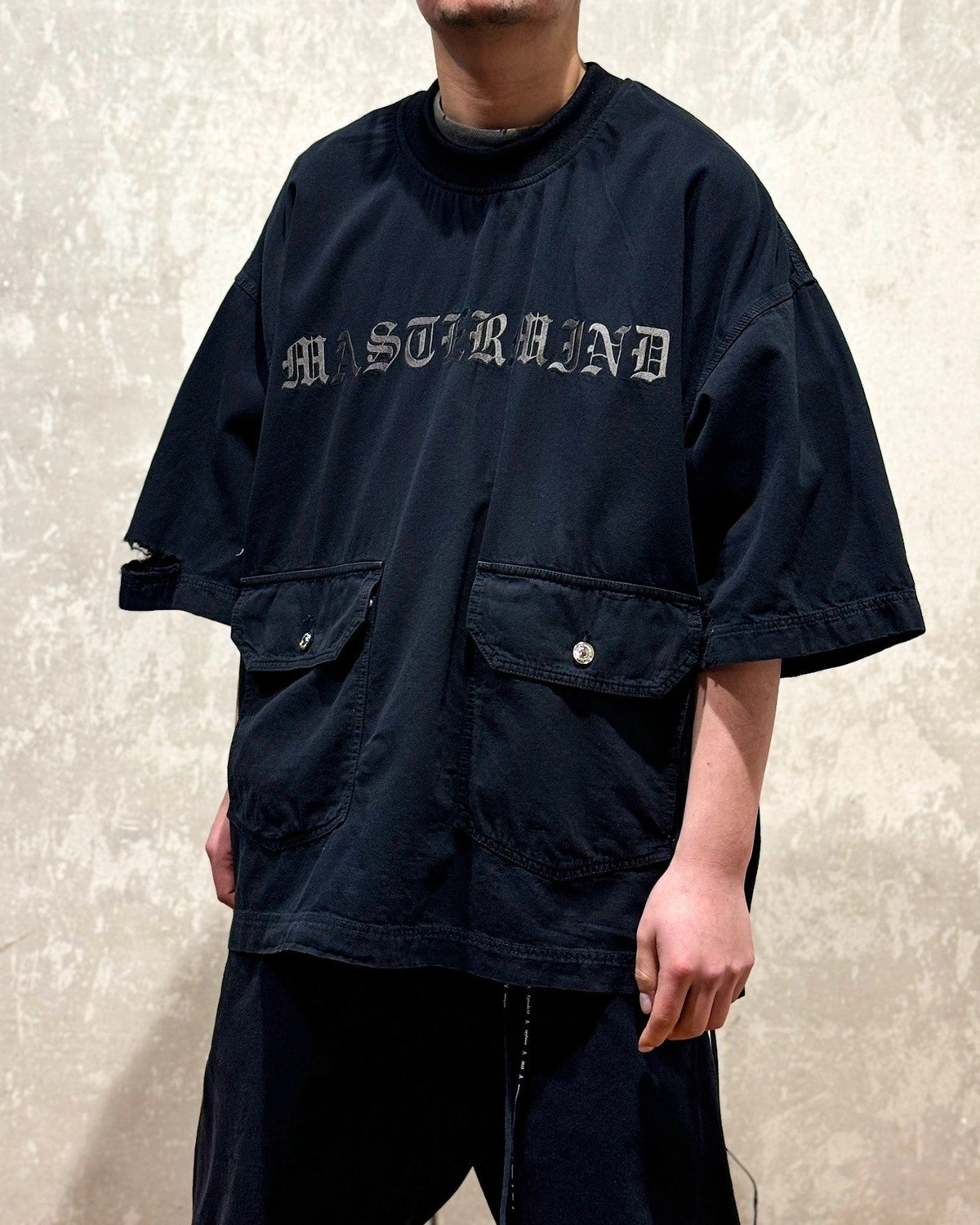 mastermind JAPAN / MJ DISTERSSED SS PULLOVER DENIM SHIRT (MJ25E14-SH024)
