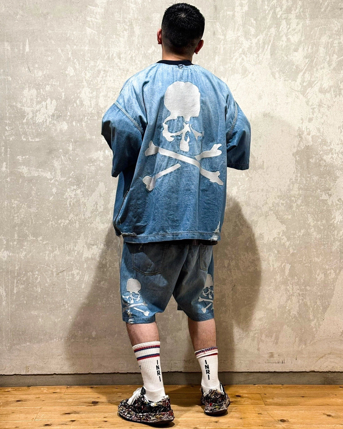 mastermind JAPAN / MJ DISTERSSED SS PULLOVER DENIM SHIRT (MJ25E14-SH024)