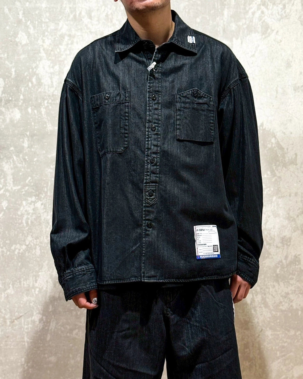 Maison MIHARA YASUHIRO in・stru(men-tal). / Cotton Tencel Denim Long-sleeve Shirt (I12SH002)