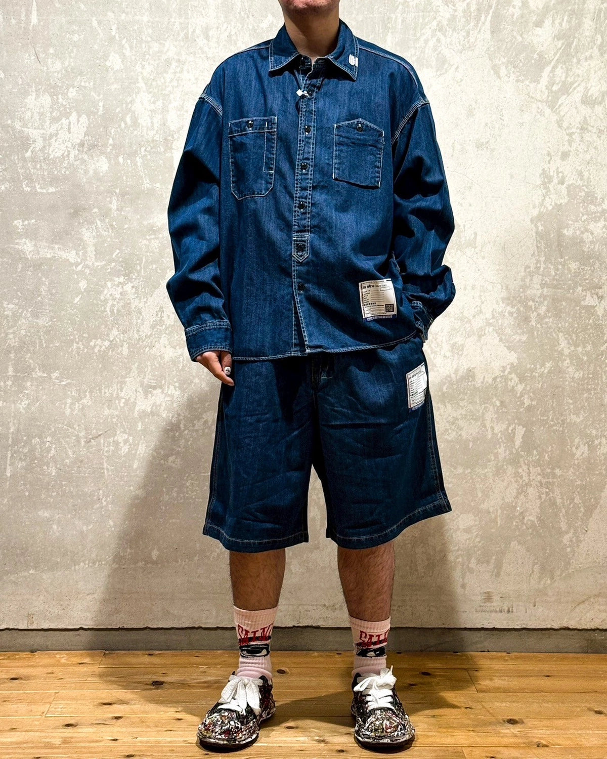 Maison MIHARA YASUHIRO in・stru(men-tal). / Cotton Tencel Denim Long-sleeve Shirt (I12SH002)