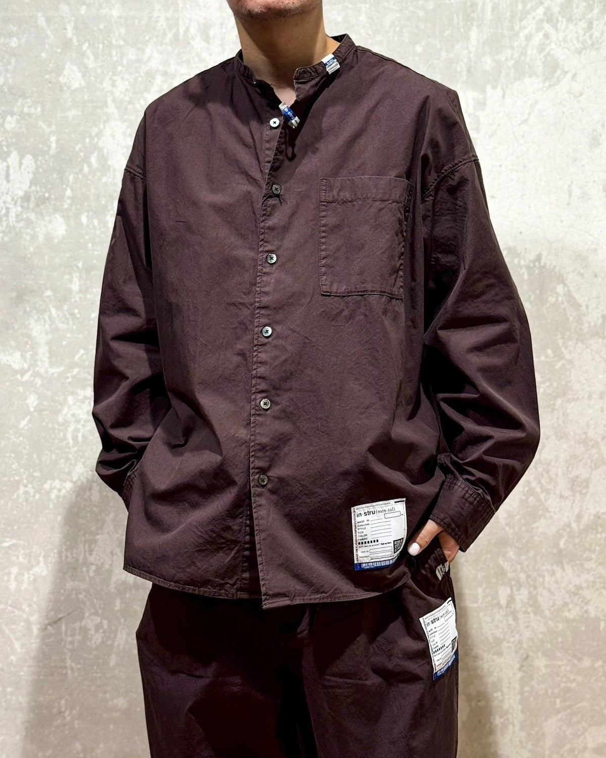 Maison MIHARA YASUHIRO in・stru(men-tal). / Band Collar Long Sleeve Shirt (I13SH031)
