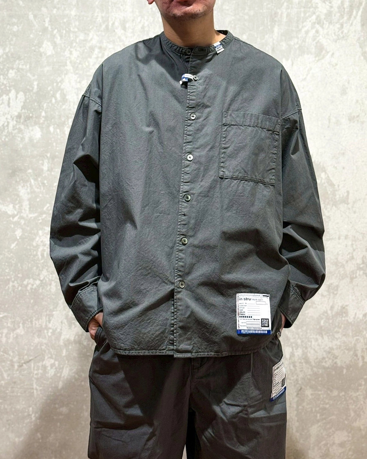 Maison MIHARA YASUHIRO in・stru(men-tal). / Band Collar Long Sleeve Shirt (I13SH031)