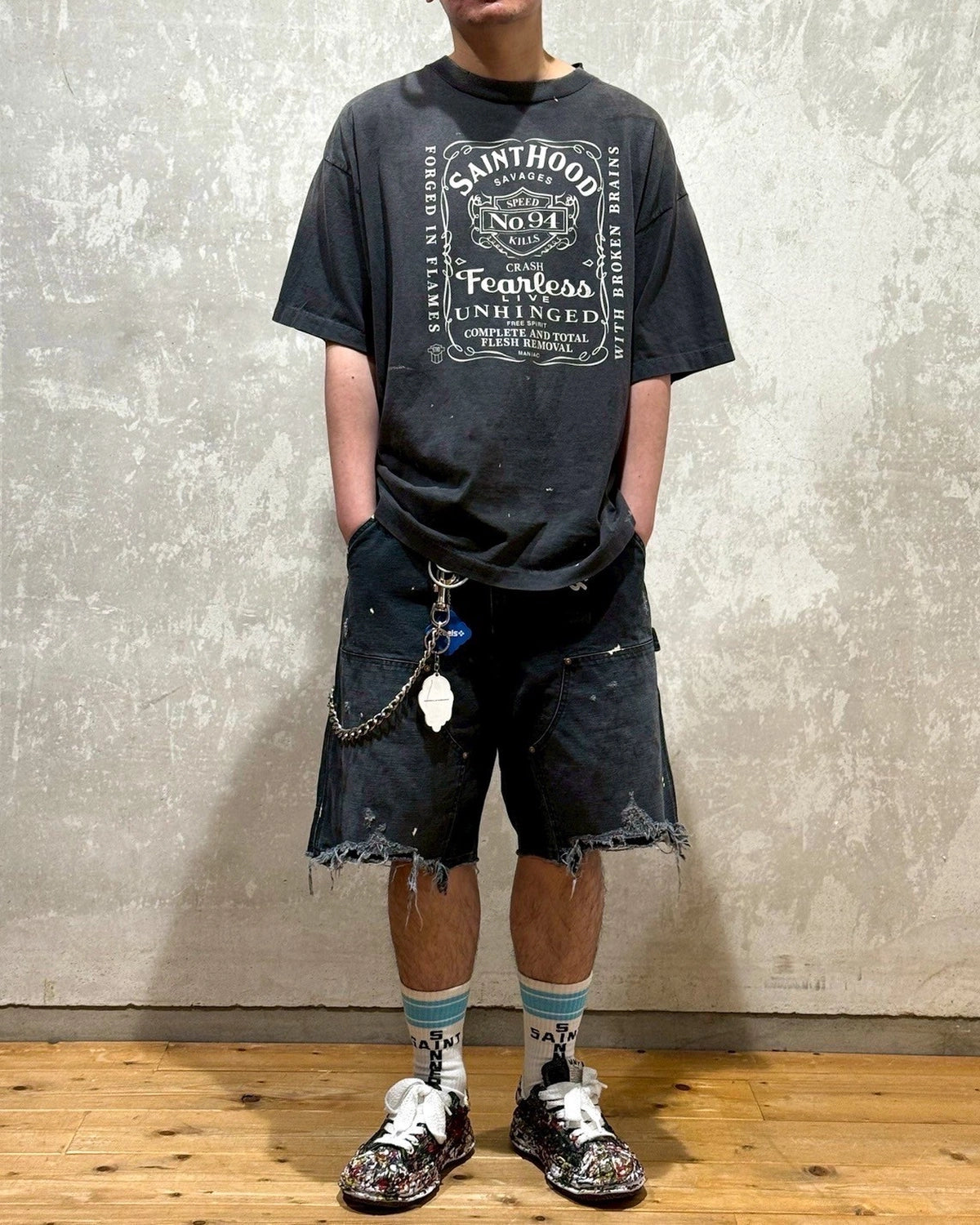 ©︎SAINT Mxxxxxx × NEIGHBORHOOD / NH_SS TEE / STHD.FEARLESS (SM-HR8-0000-C70)