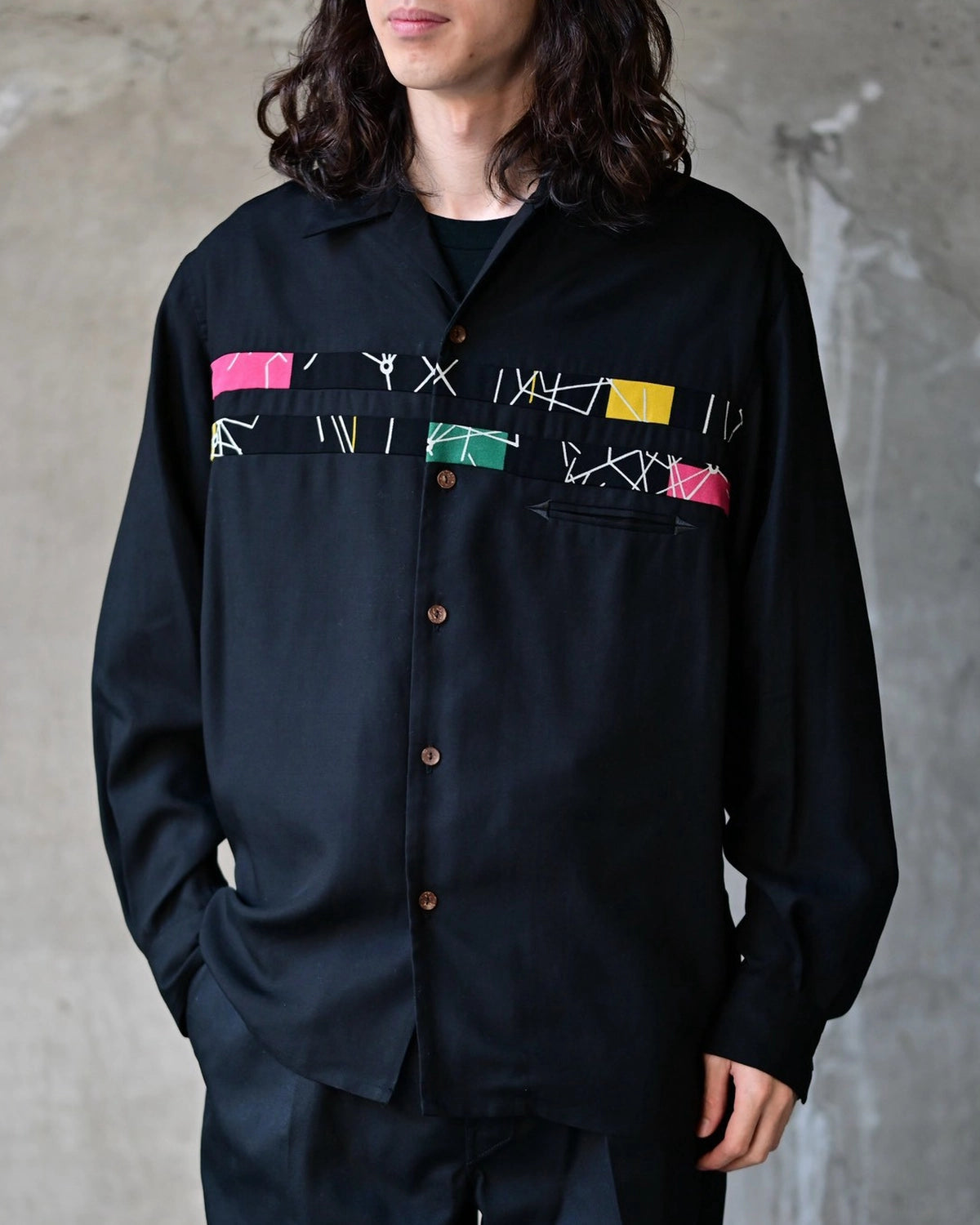 WACKO MARIA / SWITCHING 50'S OPEN COLLAR SHIRT L/S -TYPE-1- (26FW-WMS-0C13)