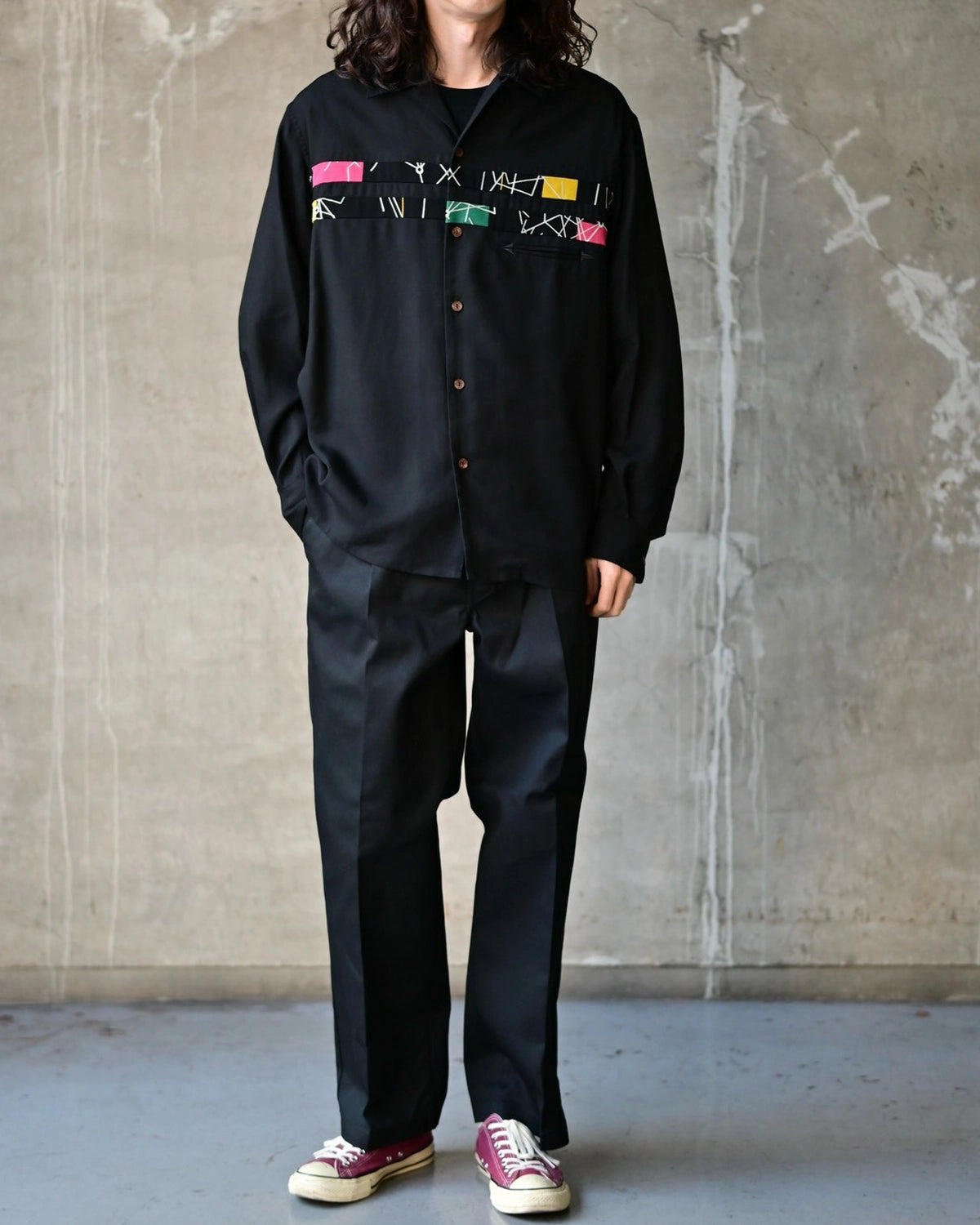 WACKO MARIA / SWITCHING 50'S OPEN COLLAR SHIRT L/S -TYPE-1- (26FW-WMS-0C13)