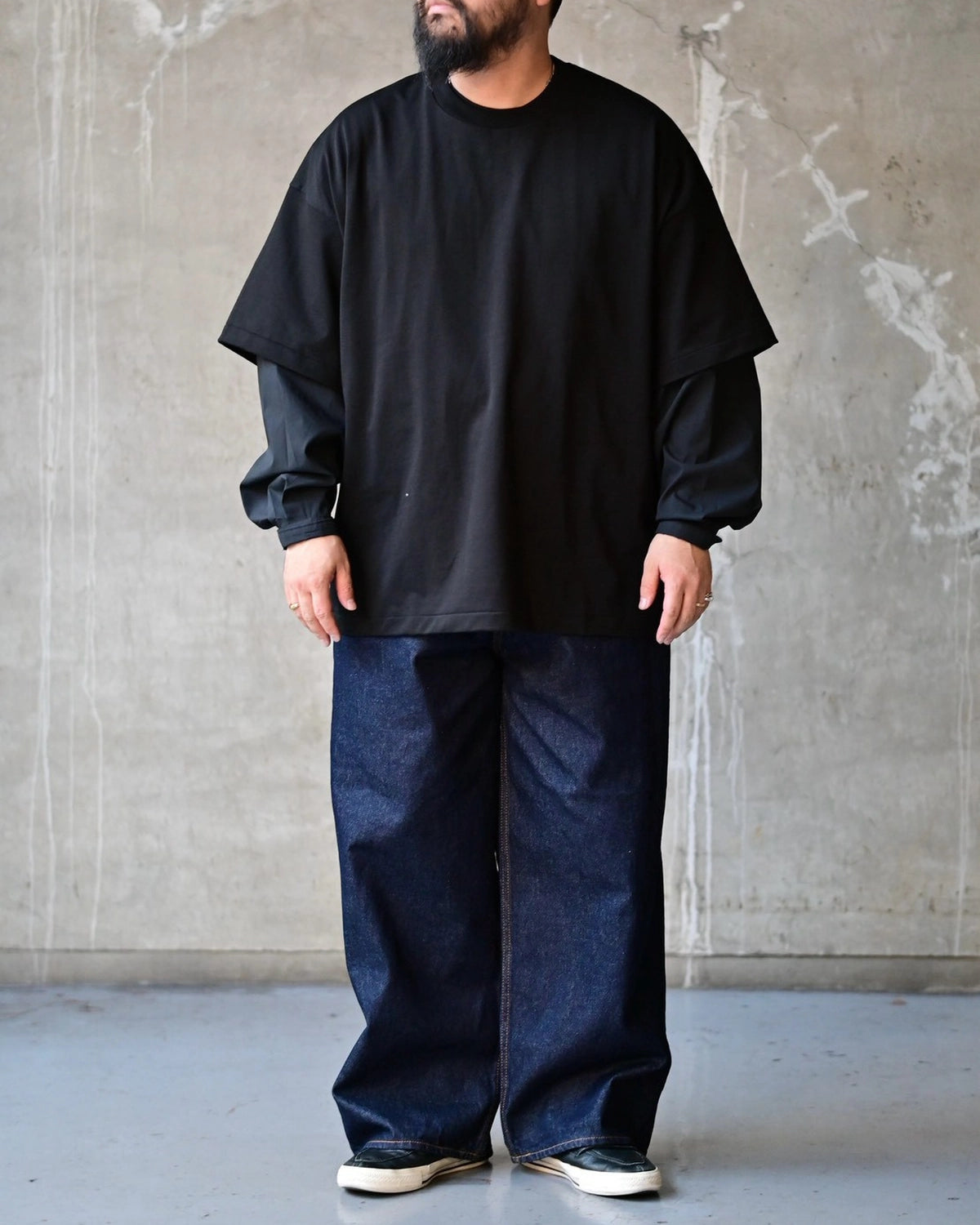 COOTIE PRODUCTIONS / Spanish Pima Layered Sleeve Boxy L/S Tee (CTE-26A303)