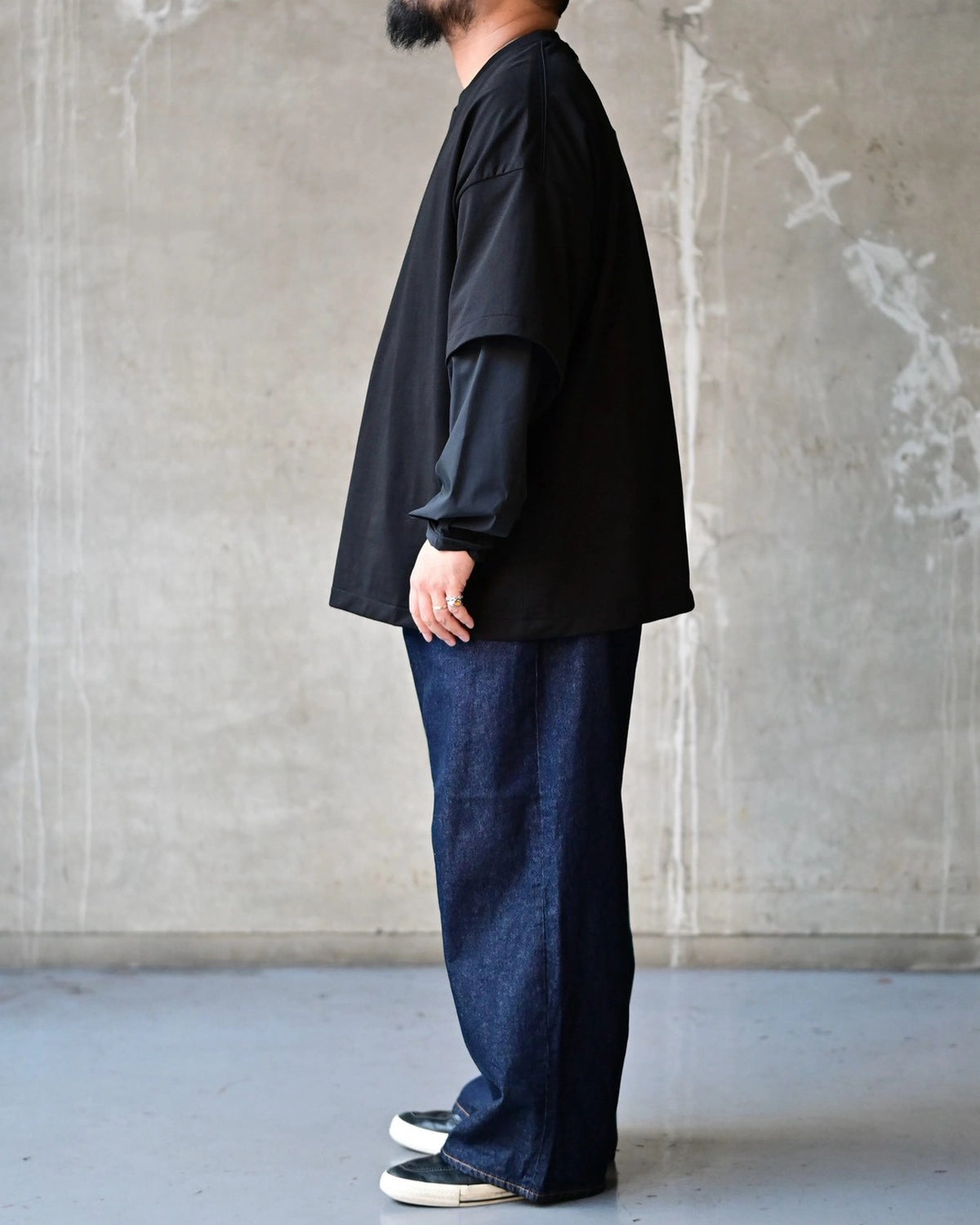COOTIE PRODUCTIONS / Spanish Pima Layered Sleeve Boxy L/S Tee (CTE-26A303)