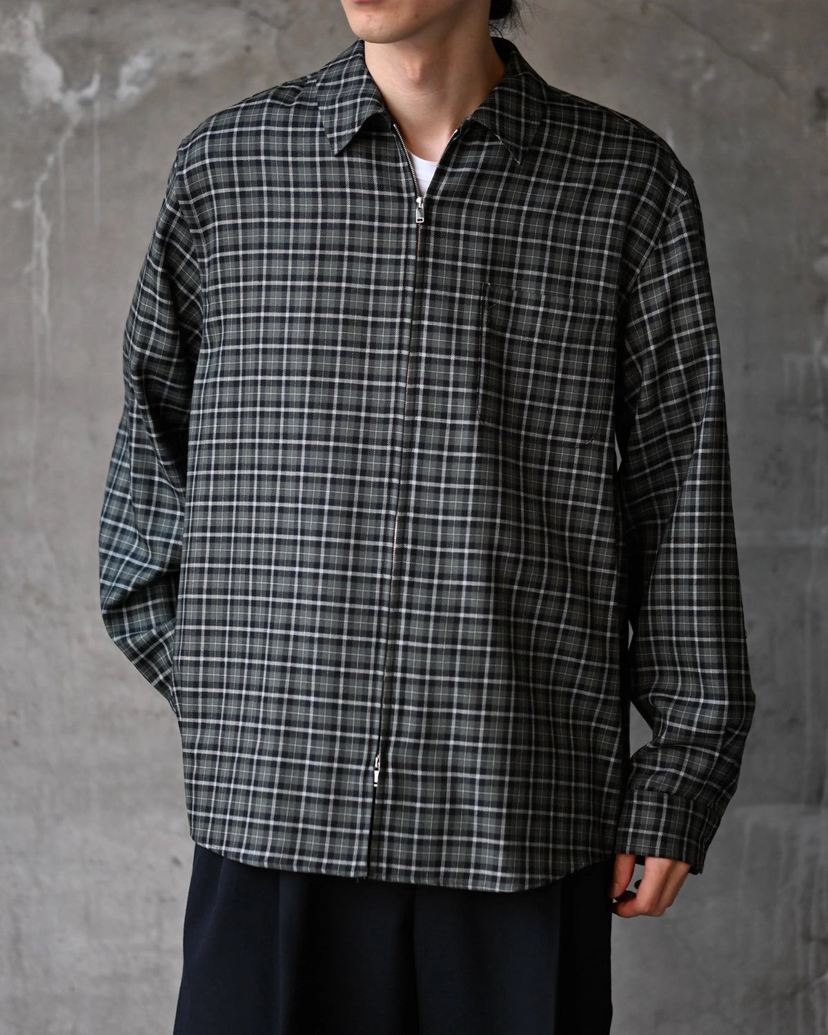 MARKAWARE / Organic Wool Viyella / Zip Shirt (A26C17SH03C)