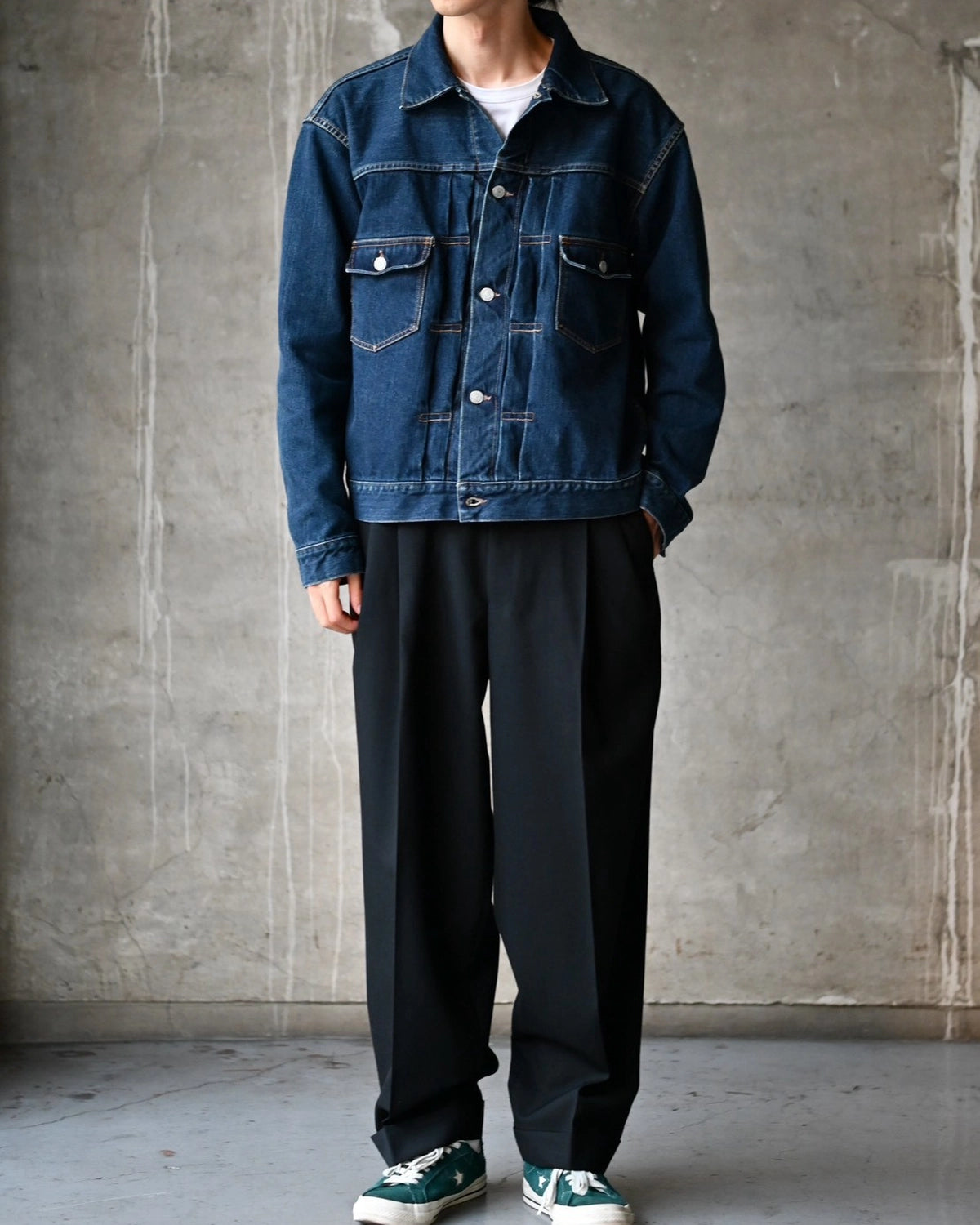 CIOTA / Double Pocket Denim Jacket (JKLM-302-PIDEBL)