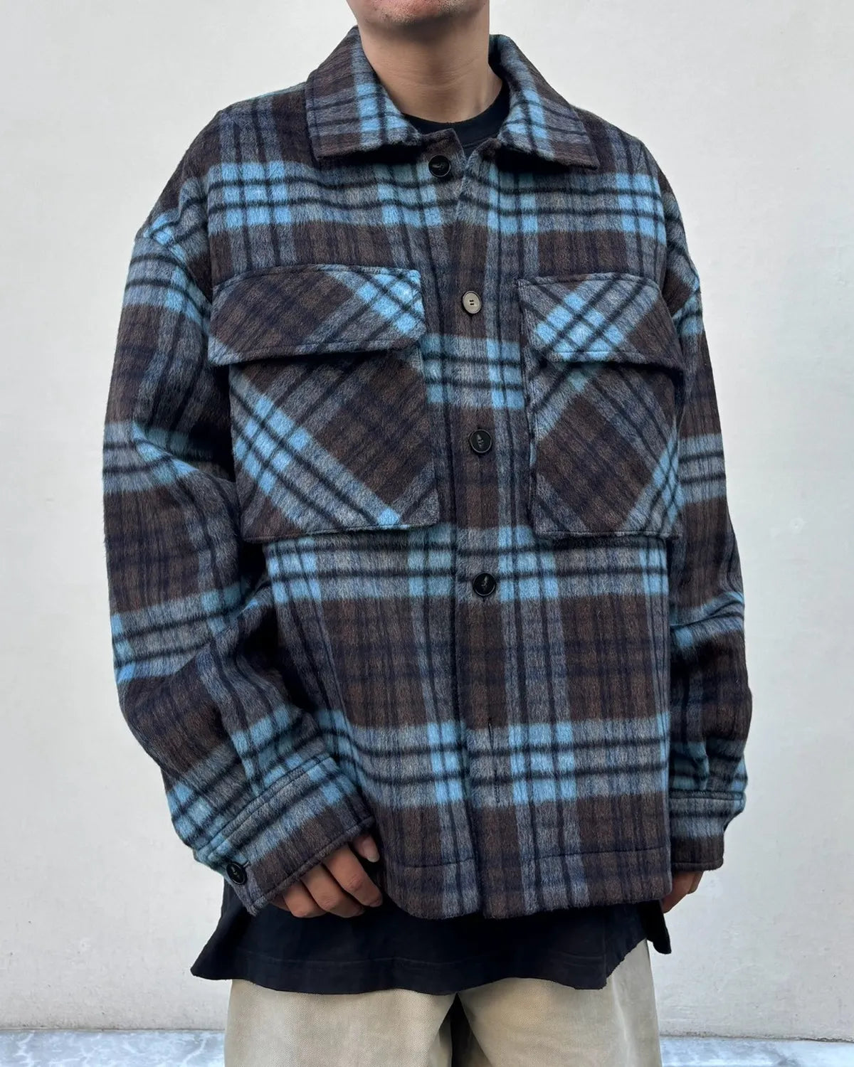 entire studios / Fjord Shirt Blue Check (ESFW26SR016181661)