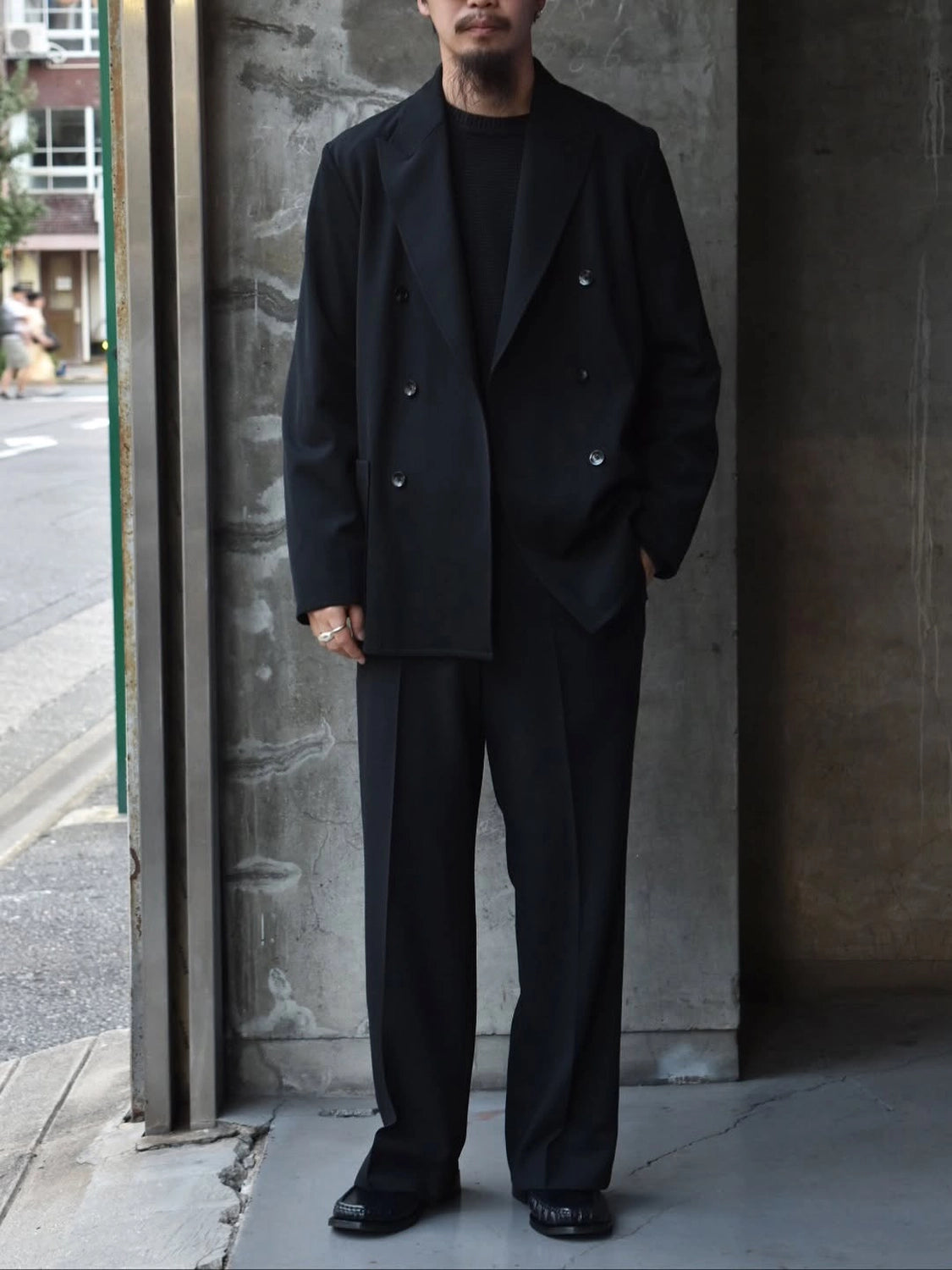 marka / 2/60 Washer Wool Gabardine W.B Jacket Loose Fit (M25D01JK01C)