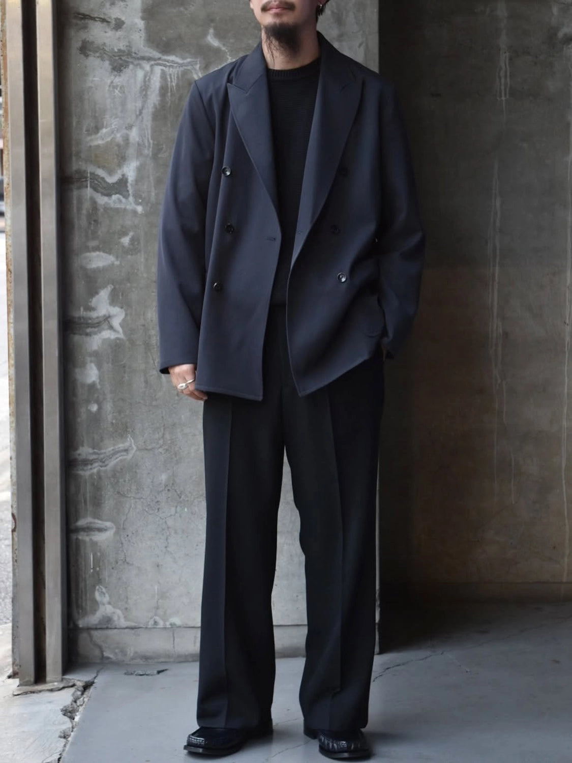marka / 2/60 Washer Wool Gabardine W.B Jacket Loose Fit (M25D01JK01C)