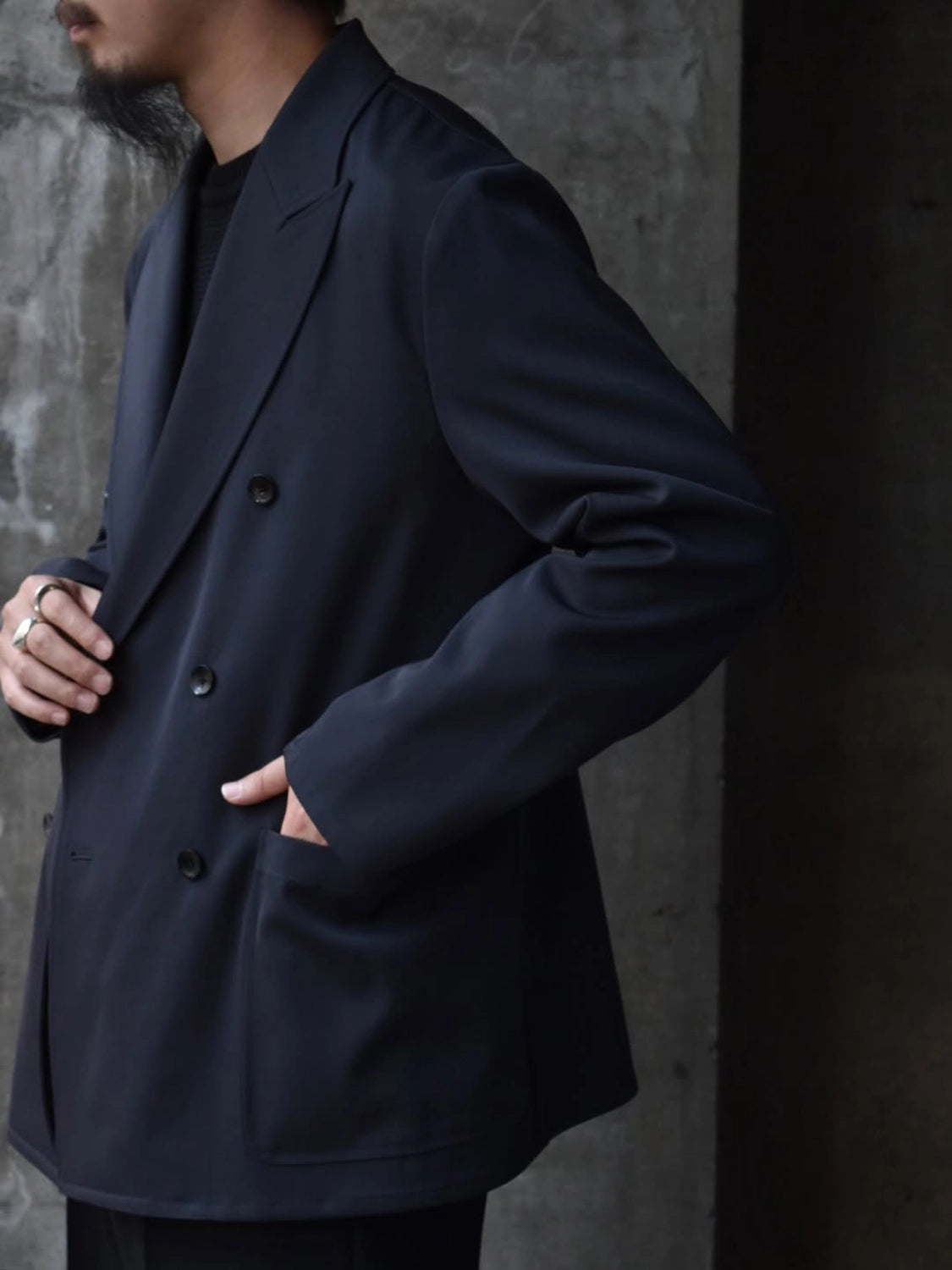marka / 2/60 Washer Wool Gabardine W.B Jacket Loose Fit (M25D01JK01C)