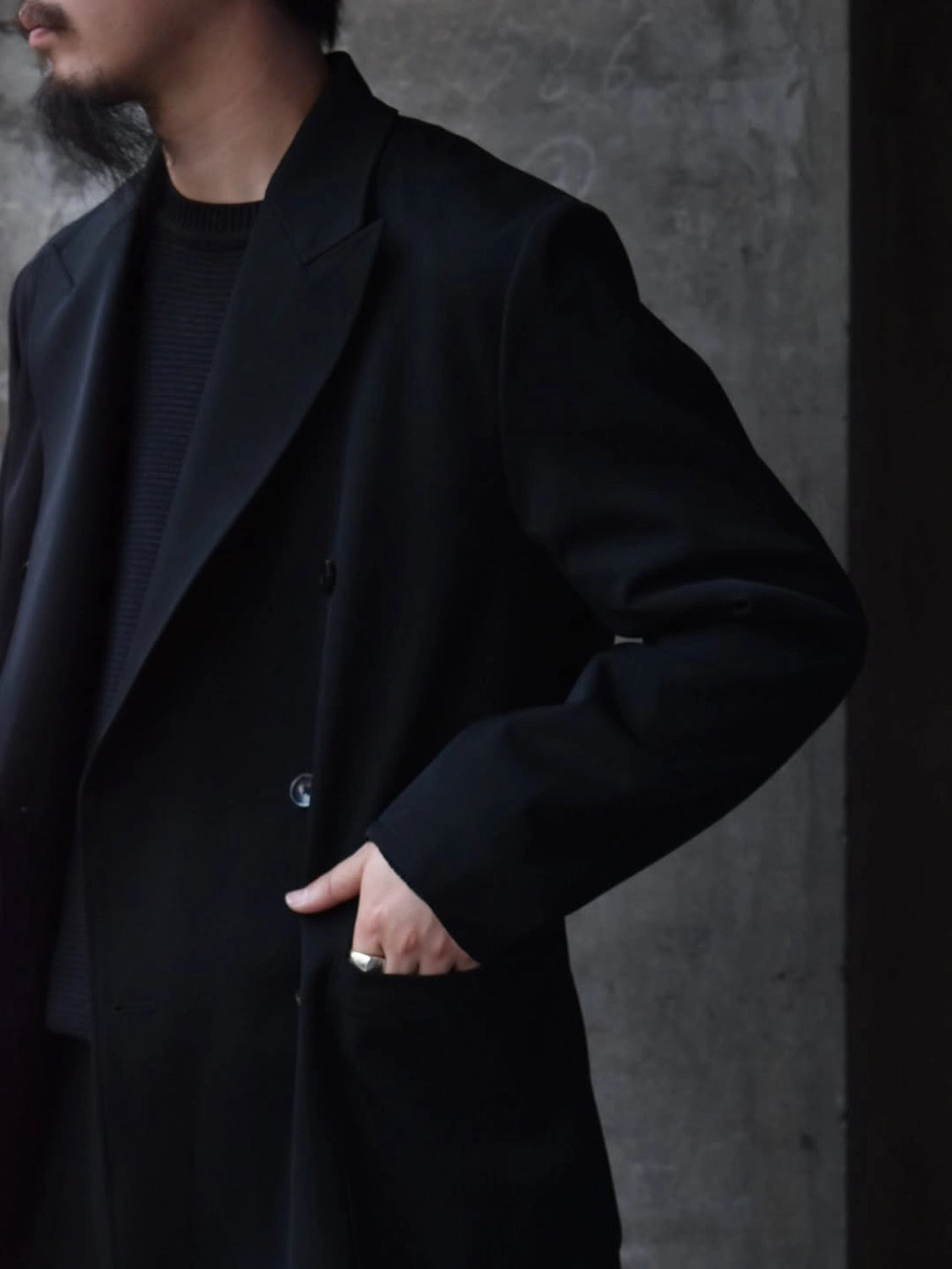 marka / 2/60 Washer Wool Gabardine W.B Jacket Loose Fit (M25D01JK01C)