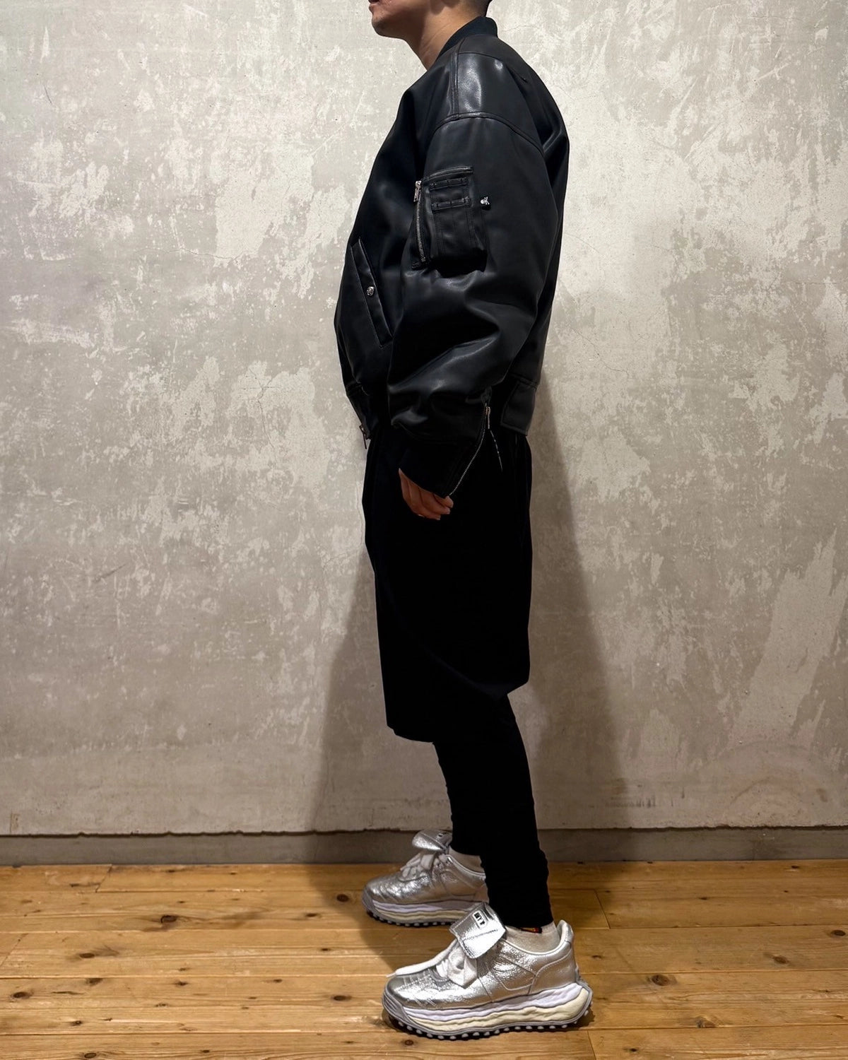 mastermind JAPAN / MJ FAUX LEATHER MA-1 (MJ25E-15-BL024)