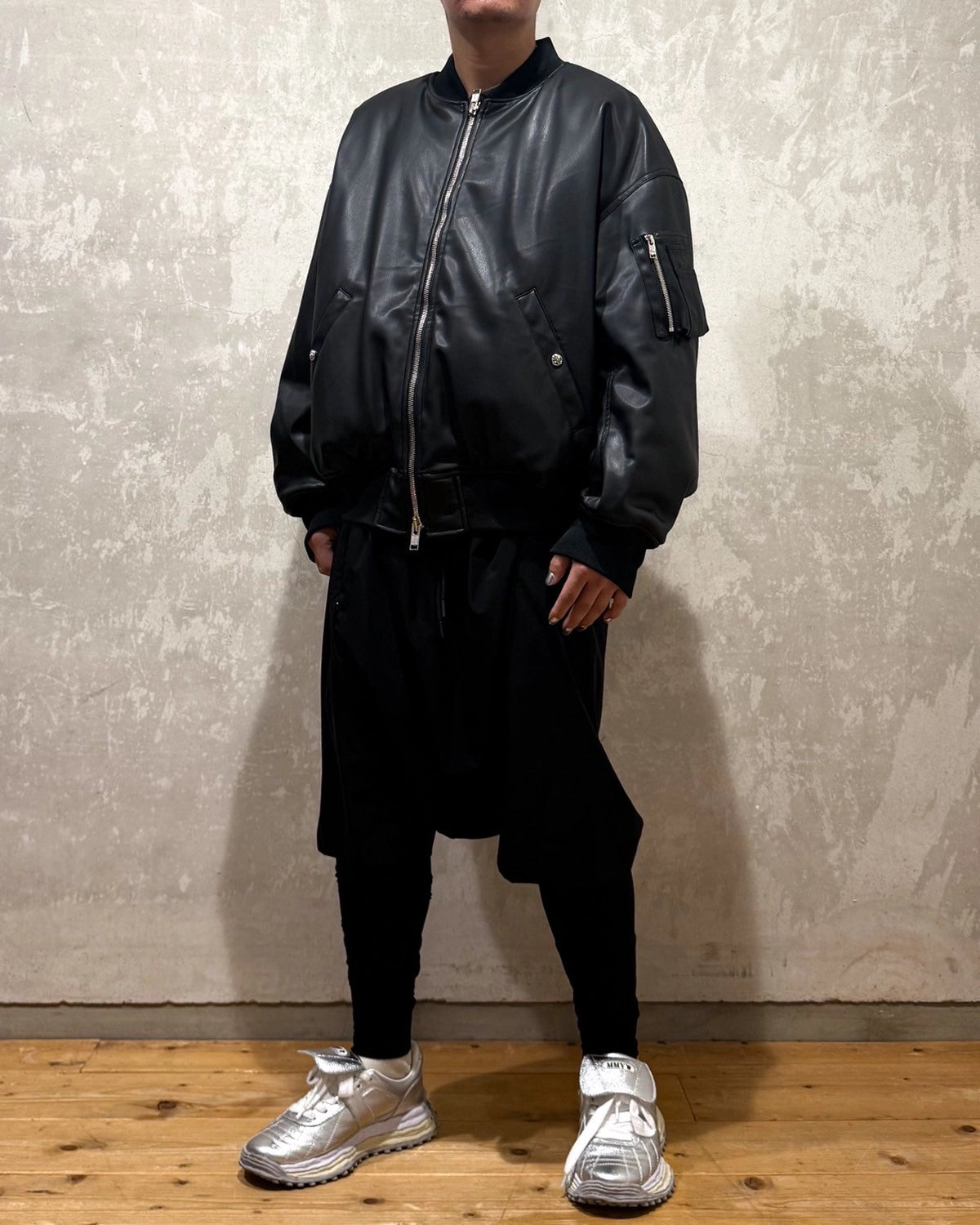 mastermind JAPAN / MJ FAUX LEATHER MA-1 (MJ25E-15-BL024)