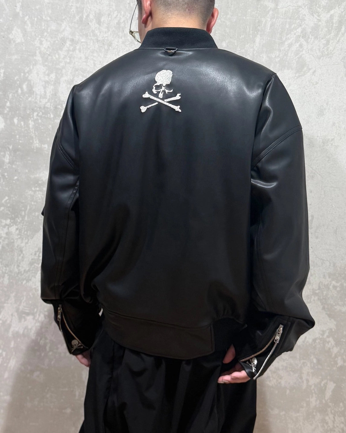 mastermind JAPAN / MJ FAUX LEATHER MA-1 (MJ25E-15-BL024)