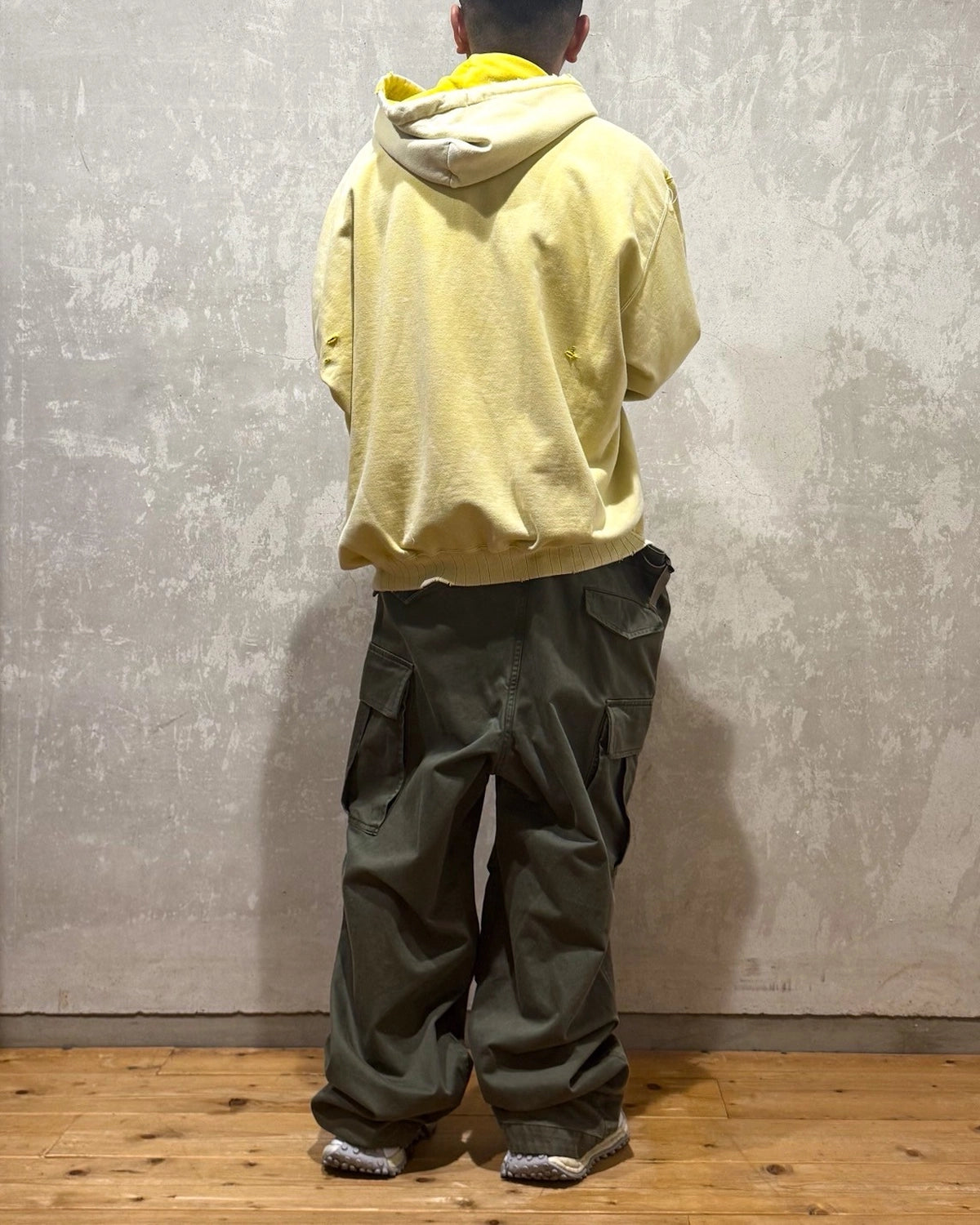 Maison MIHARA YASUHIRO / BLEACHED HALF ZIP HOODIE (A15HD565)