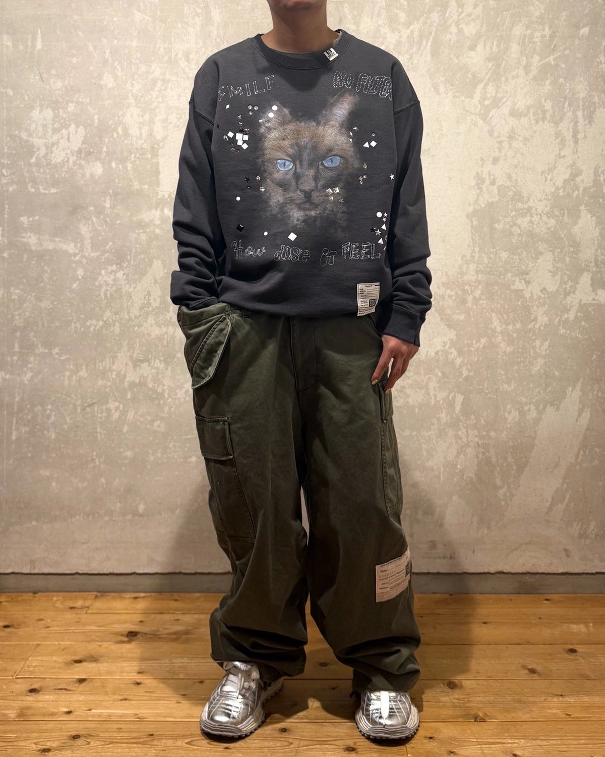 Maison MIHARA YASUHIRO / EMBELLISHDISTRESS PULLOVER (J15PO723)