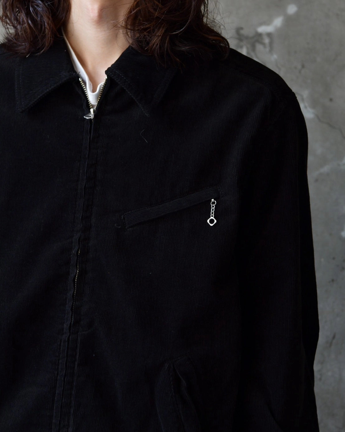 MINEDENIM / Black Corduroy Zip up Trucker Jacket (MDFBF09803)