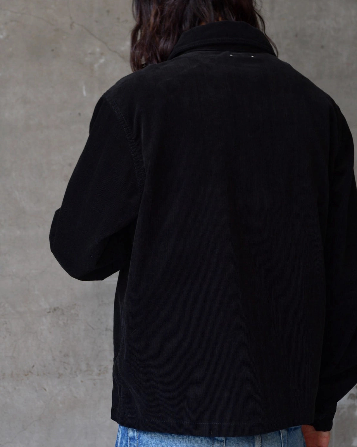 MINEDENIM / Black Corduroy Zip up Trucker Jacket (MDFBF09803)