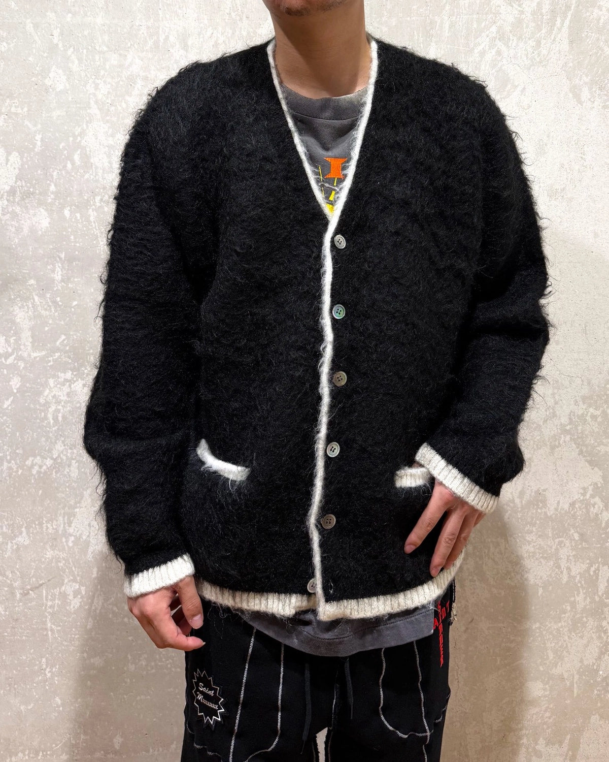 ©︎SAINT Mxxxxxx / KNIT CARDIGAN -TRIM (SM-HR1-0000-070)