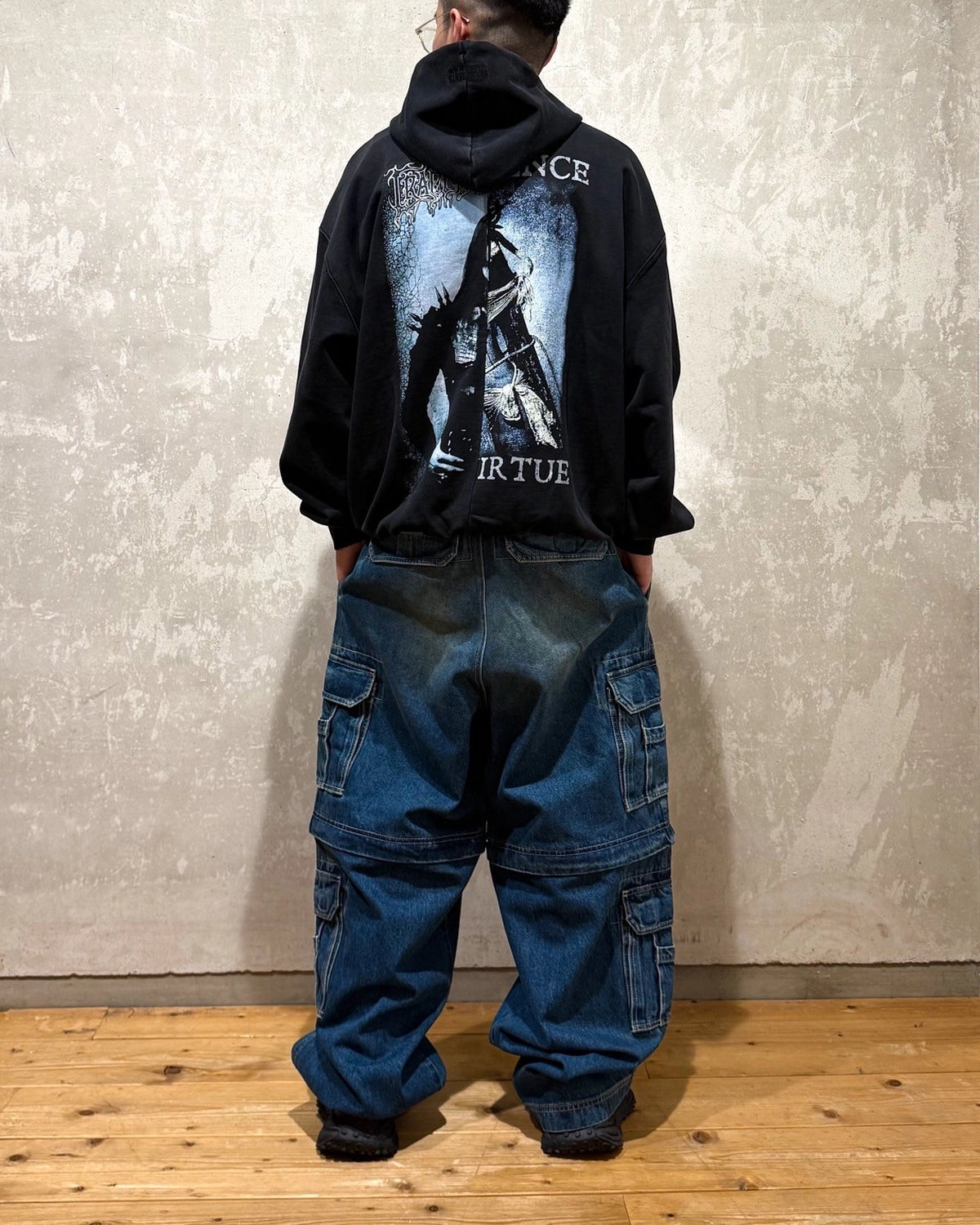 VETEMENTS / COF CUT-UP OVERSIZED ZIP-UP HOODIE (UCF76ZU950BB)