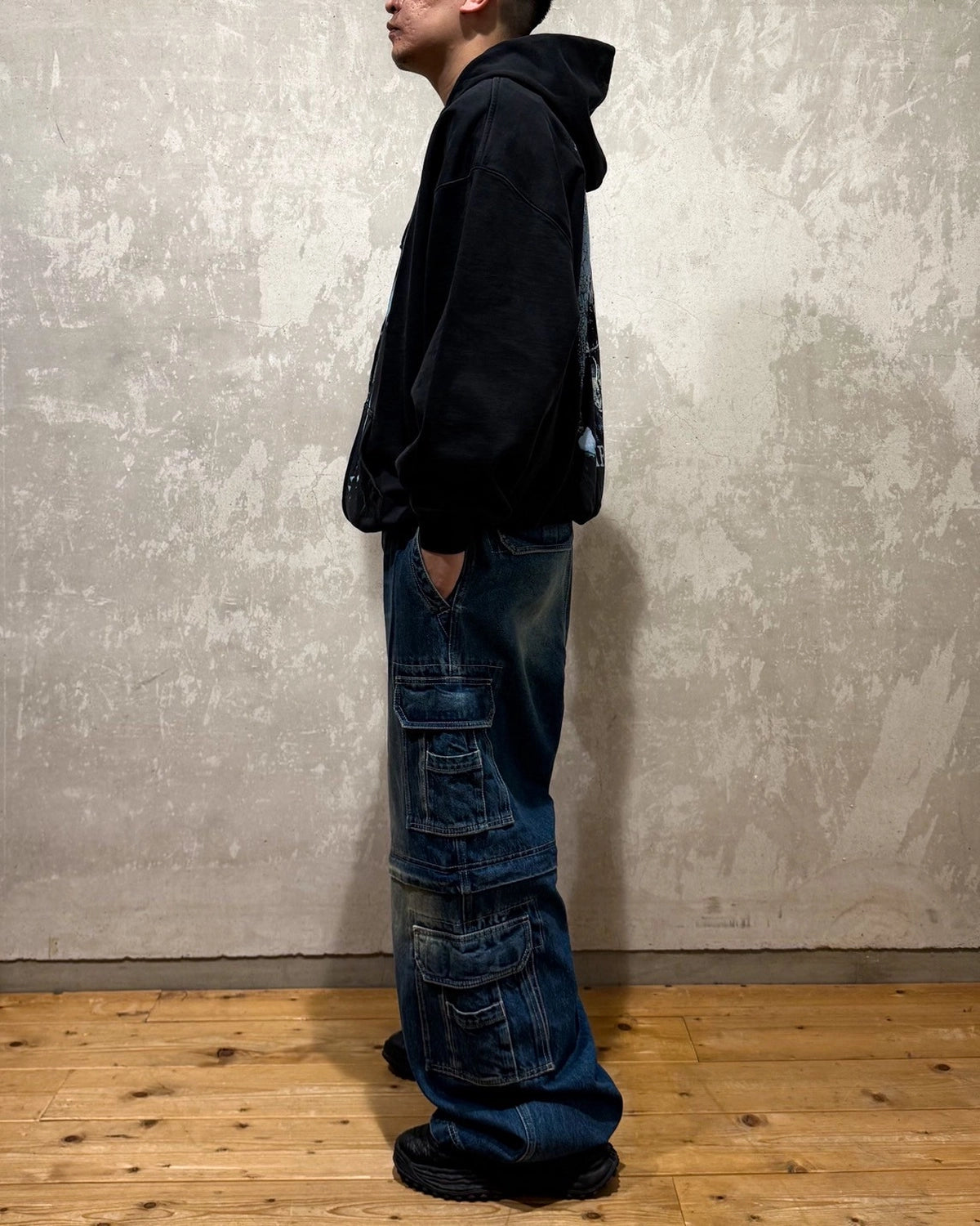 VETEMENTS / COF CUT-UP OVERSIZED ZIP-UP HOODIE (UCF76ZU950BB)