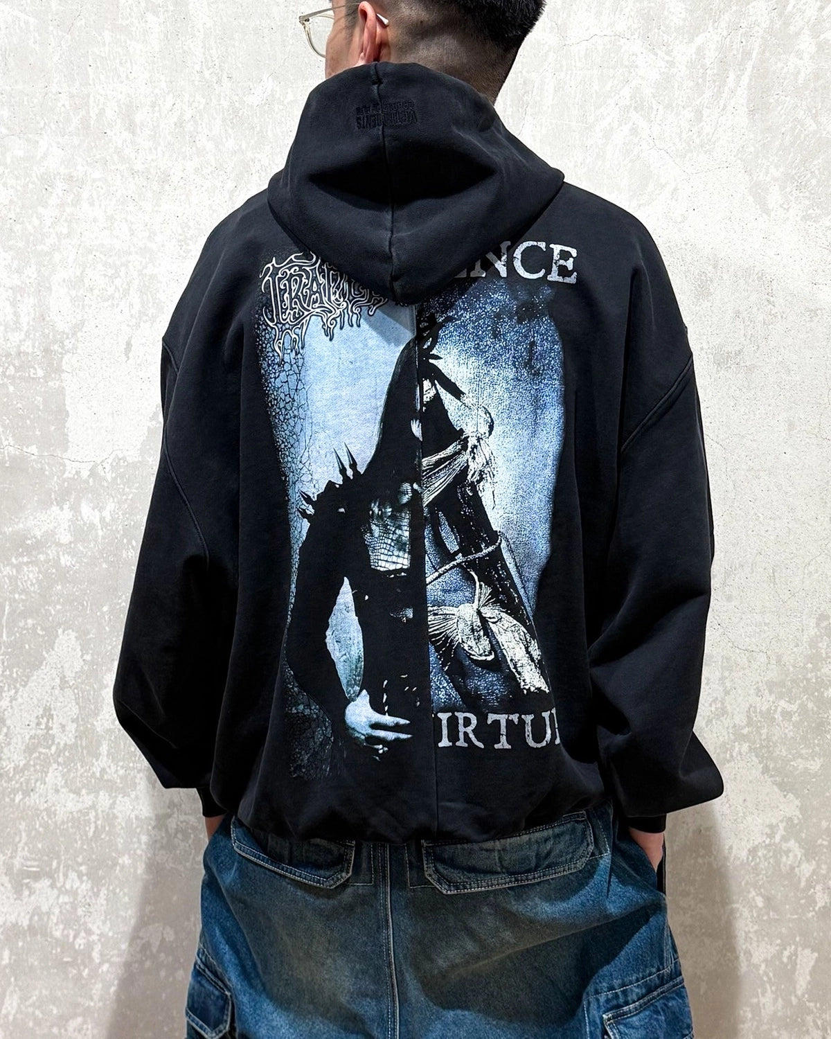 VETEMENTS / COF CUT-UP OVERSIZED ZIP-UP HOODIE (UCF76ZU950BB)