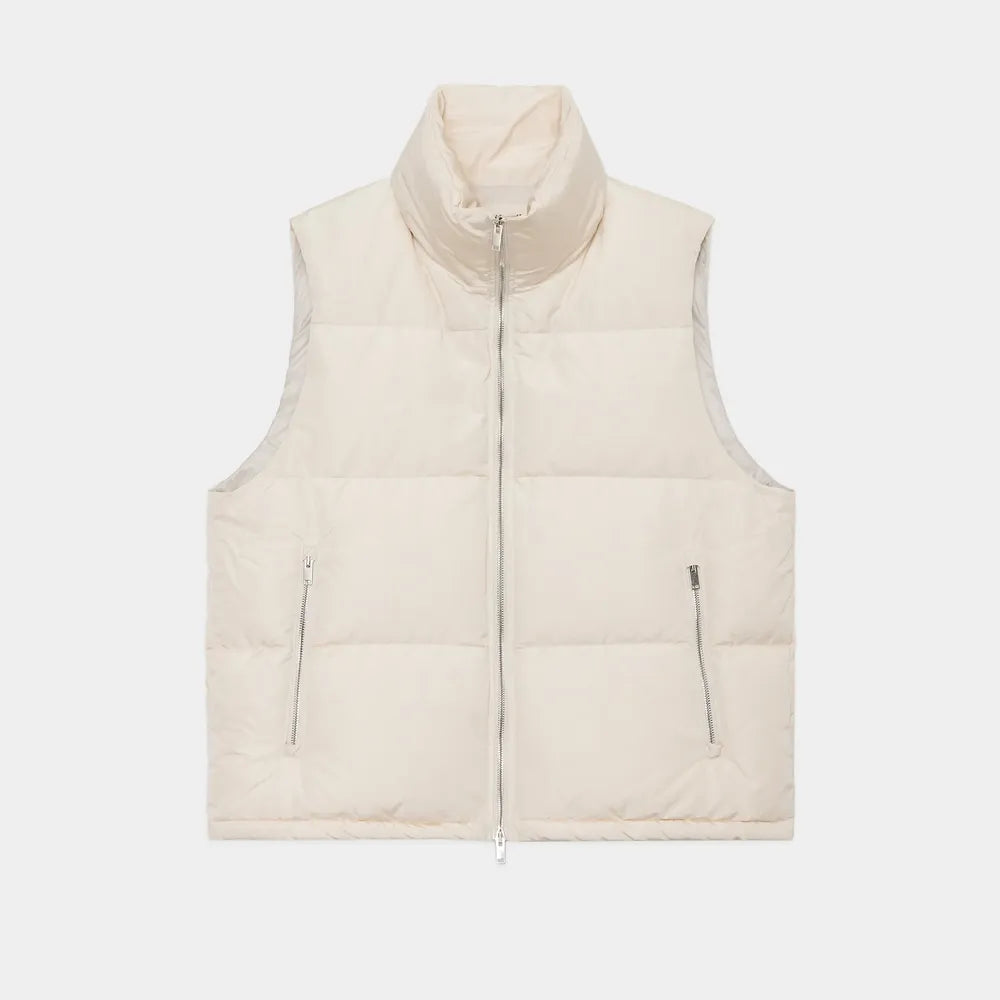 MARKAWARE の SILK SHORT DOWN VEST (A24C22BL02A)