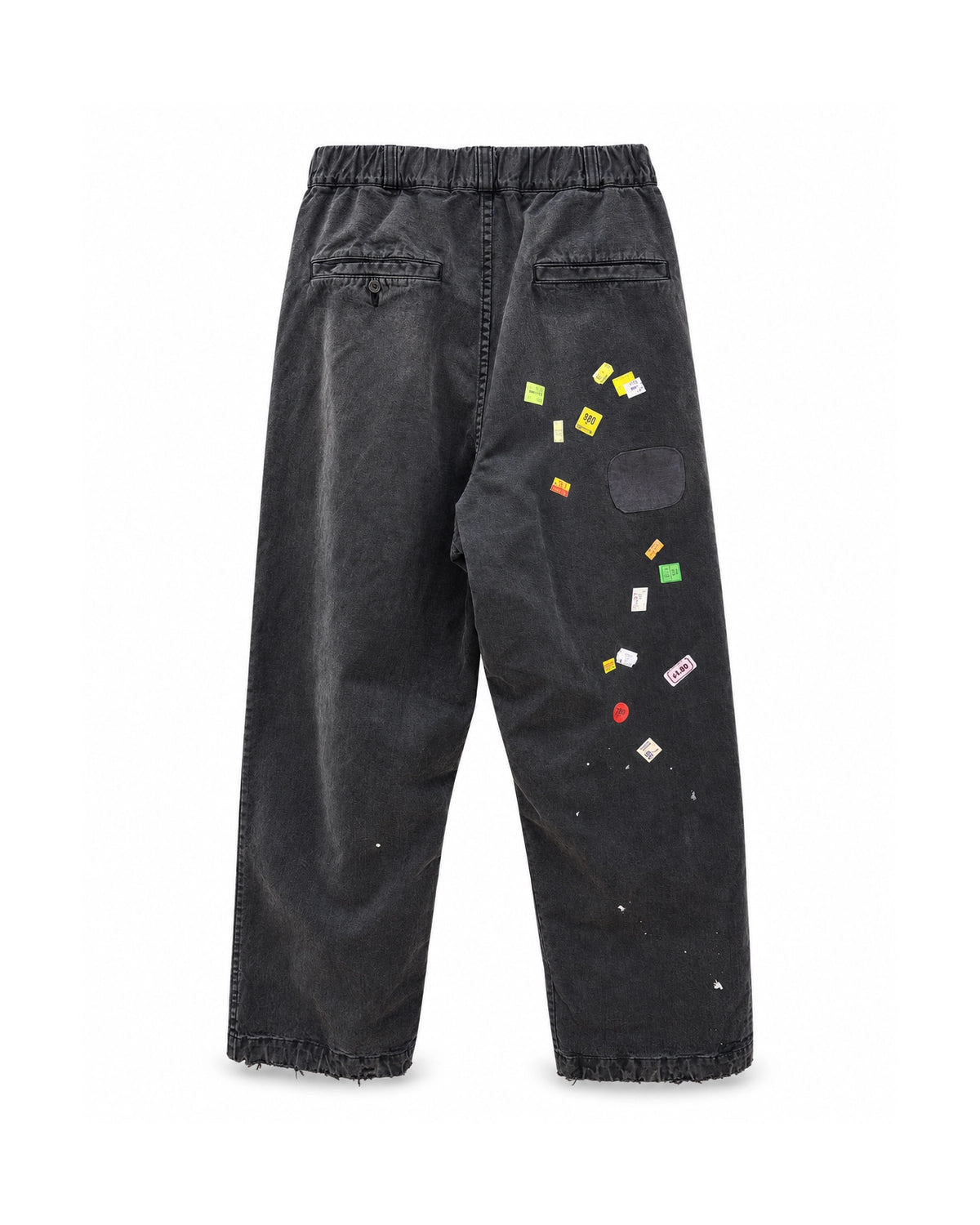 Maison MIHARA YASUHIRO / Price Tag Sticker Print Repaired Pants (A17PT053)