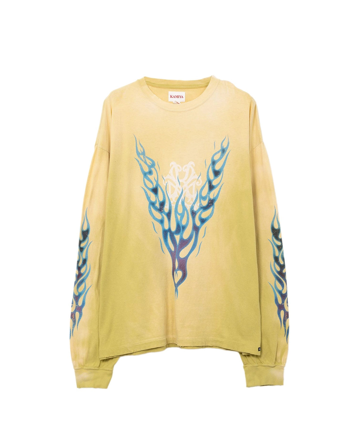 KAMIYA / “KMY-FIRE” Distressed L/S T-shirt (G14LT079)