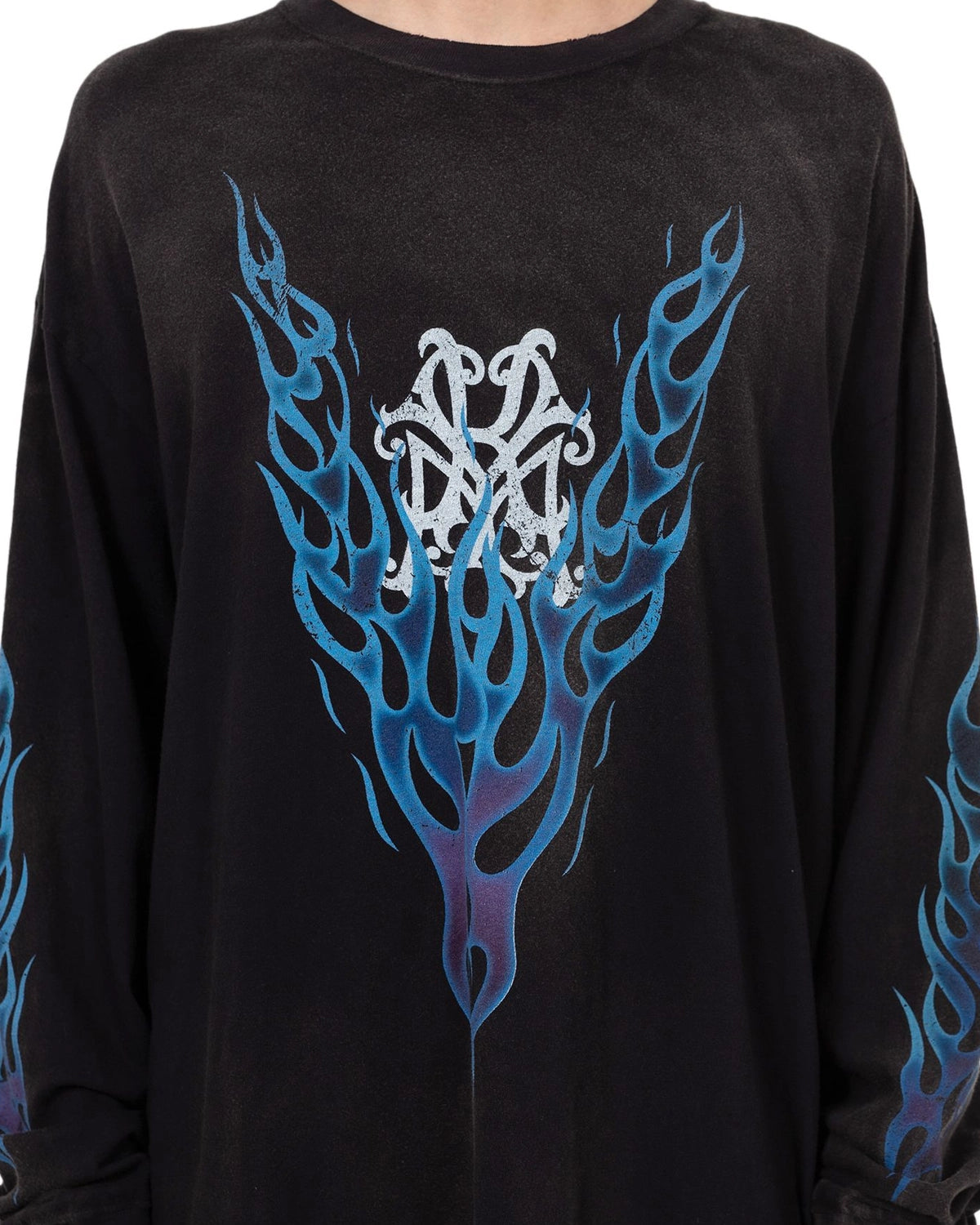 KAMIYA / “KMY-FIRE” Distressed L/S T-shirt (G14LT079)