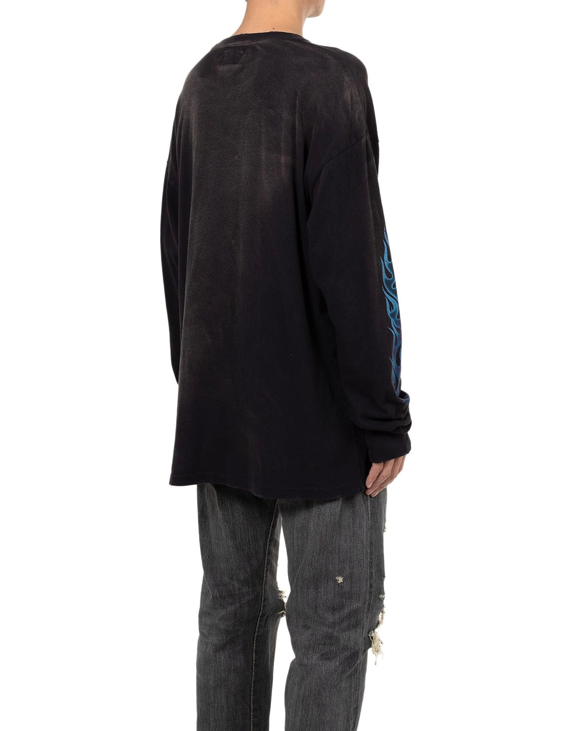 KAMIYA / “KMY-FIRE” Distressed L/S T-shirt (G14LT079)