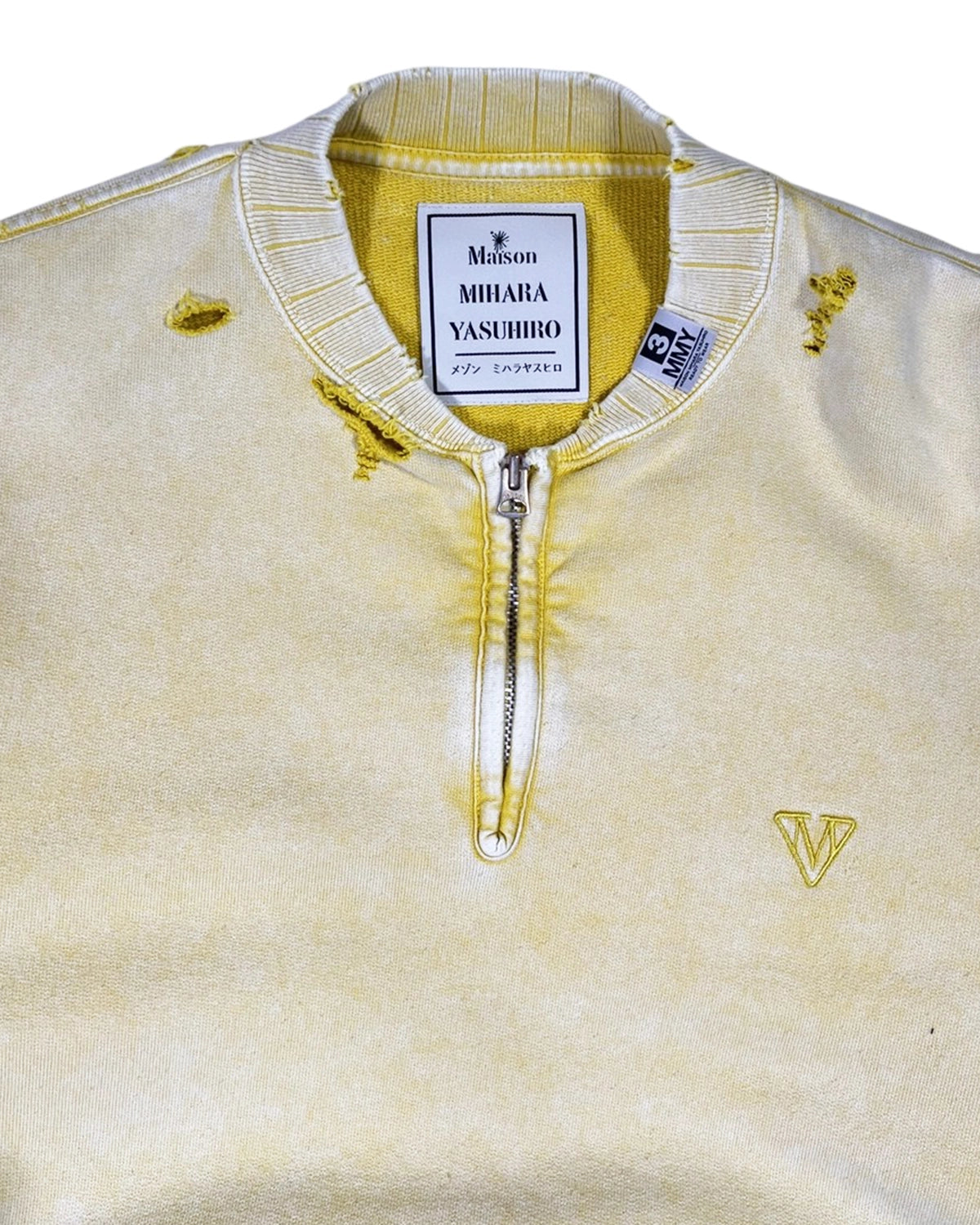 Maison MIHARA YASUHIRO / BLEACHED HALF ZIP PULLOVER (A15PO566)